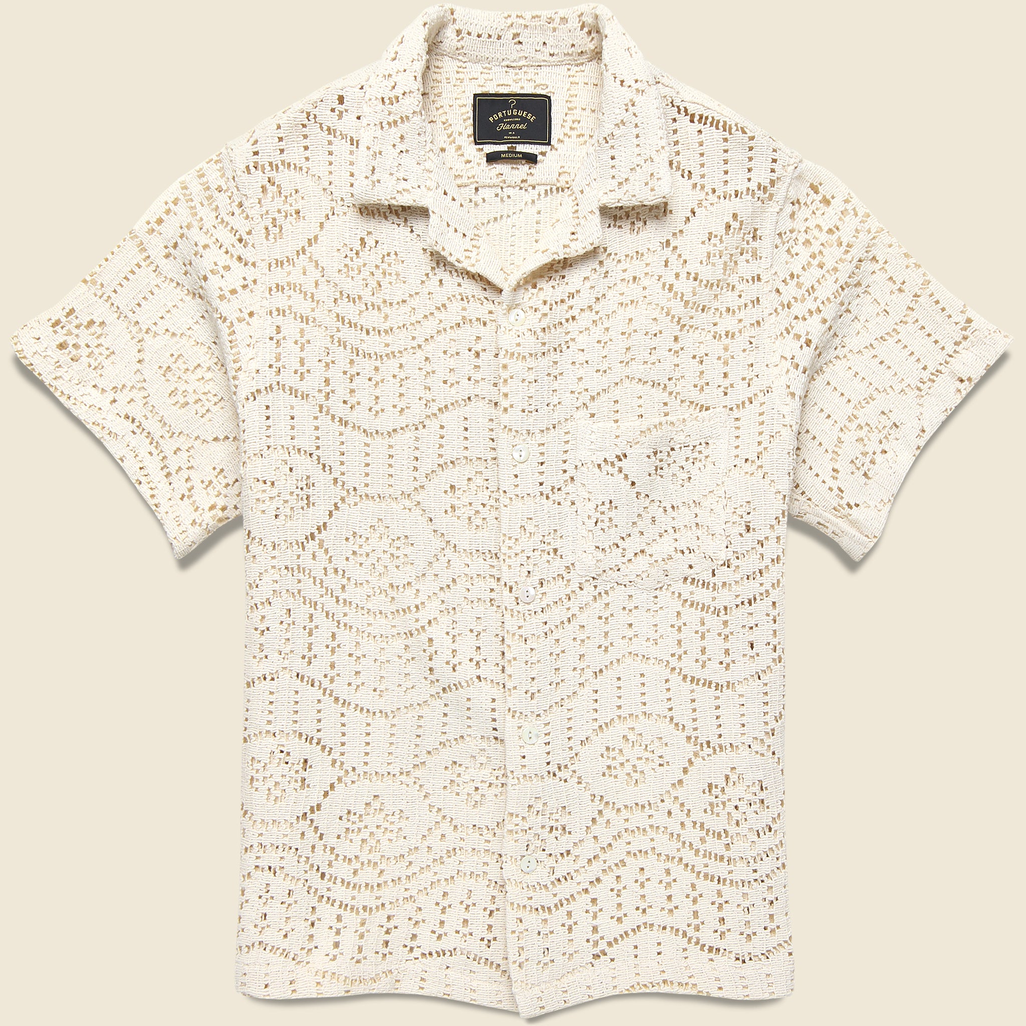 Eye Crochet Shirt - Ecru - Portuguese Flannel - STAG Provisions - Tops - S/S Knit