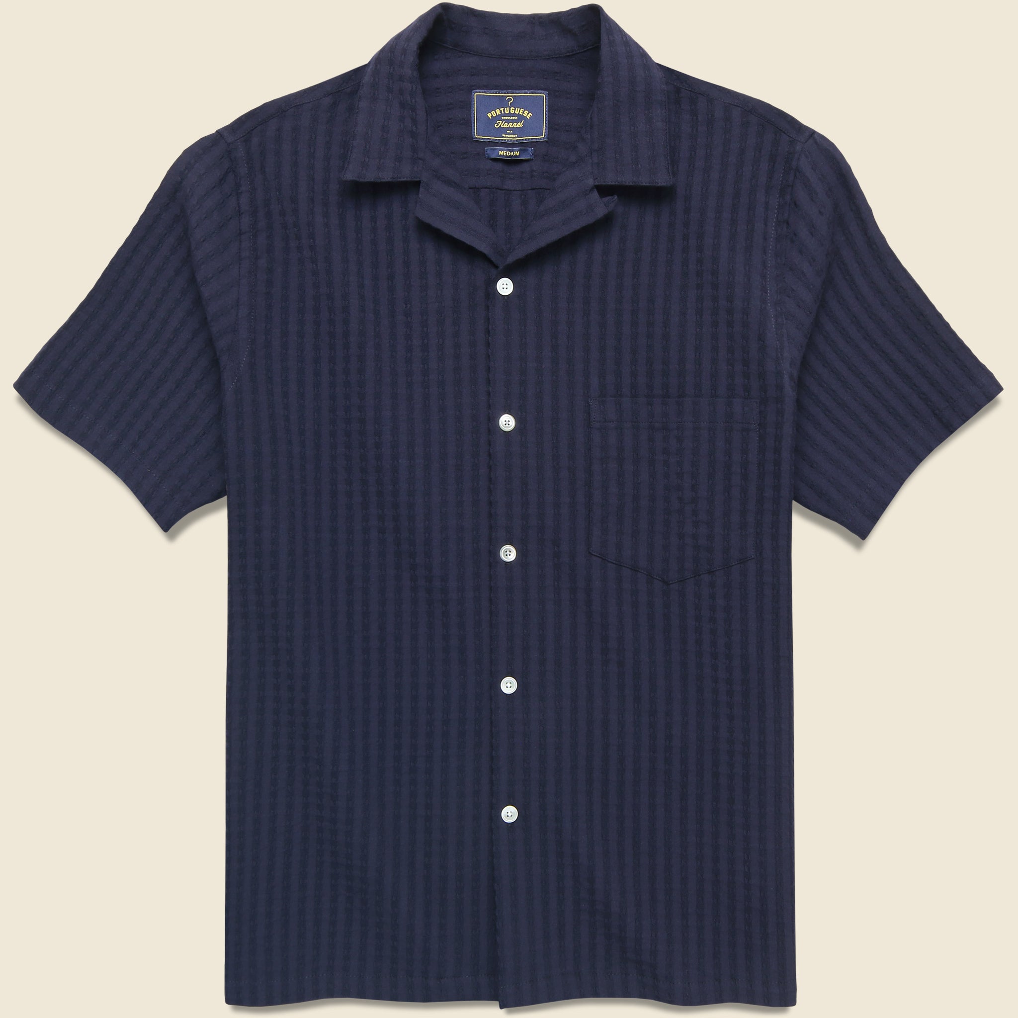 Mondego Camp Shirt - Navy - Portuguese Flannel - STAG Provisions - Tops - S/S Woven - Solid