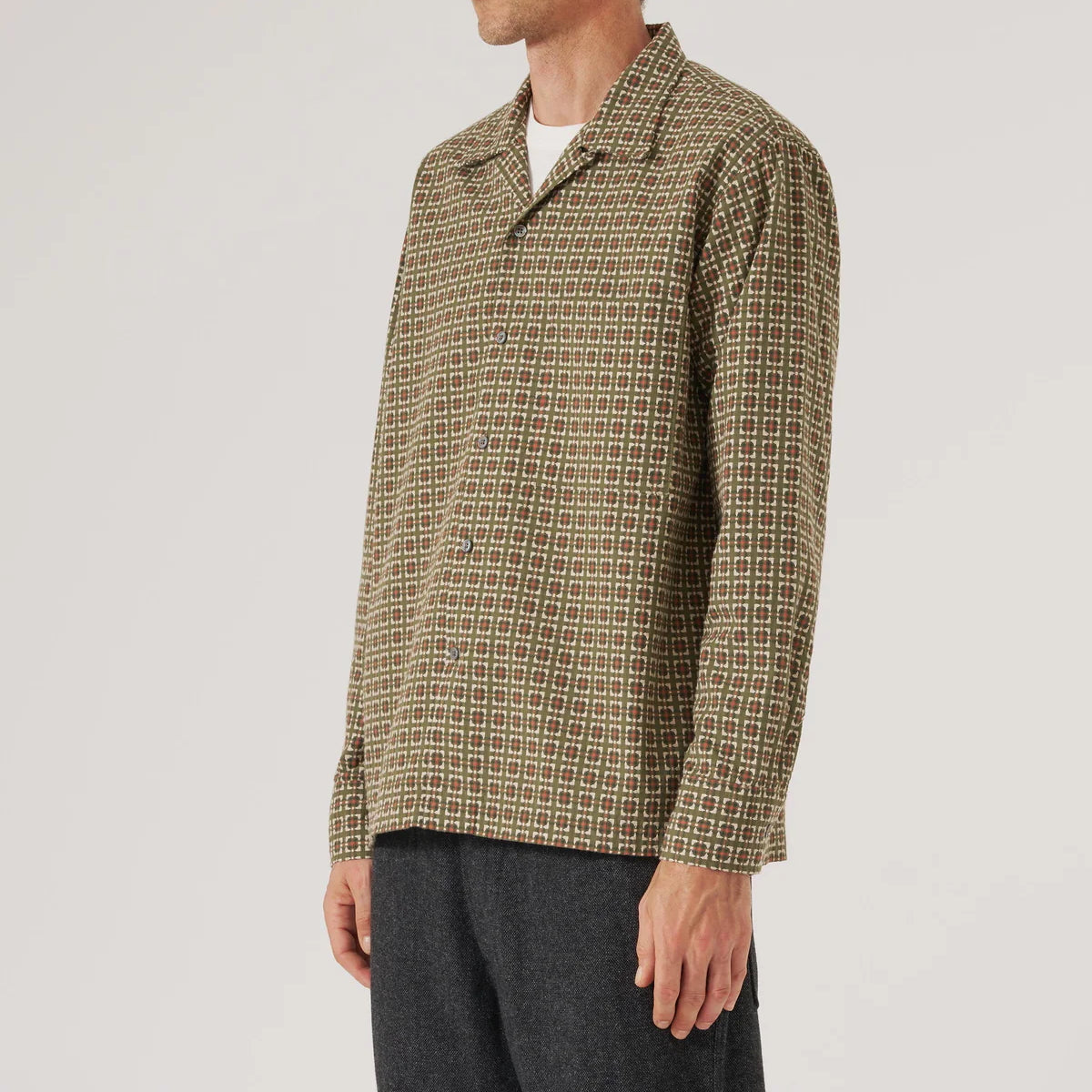 Oscar Camp Shirt - Olive - Universal Works - STAG Provisions - Tops - L/S Woven - Other Pattern