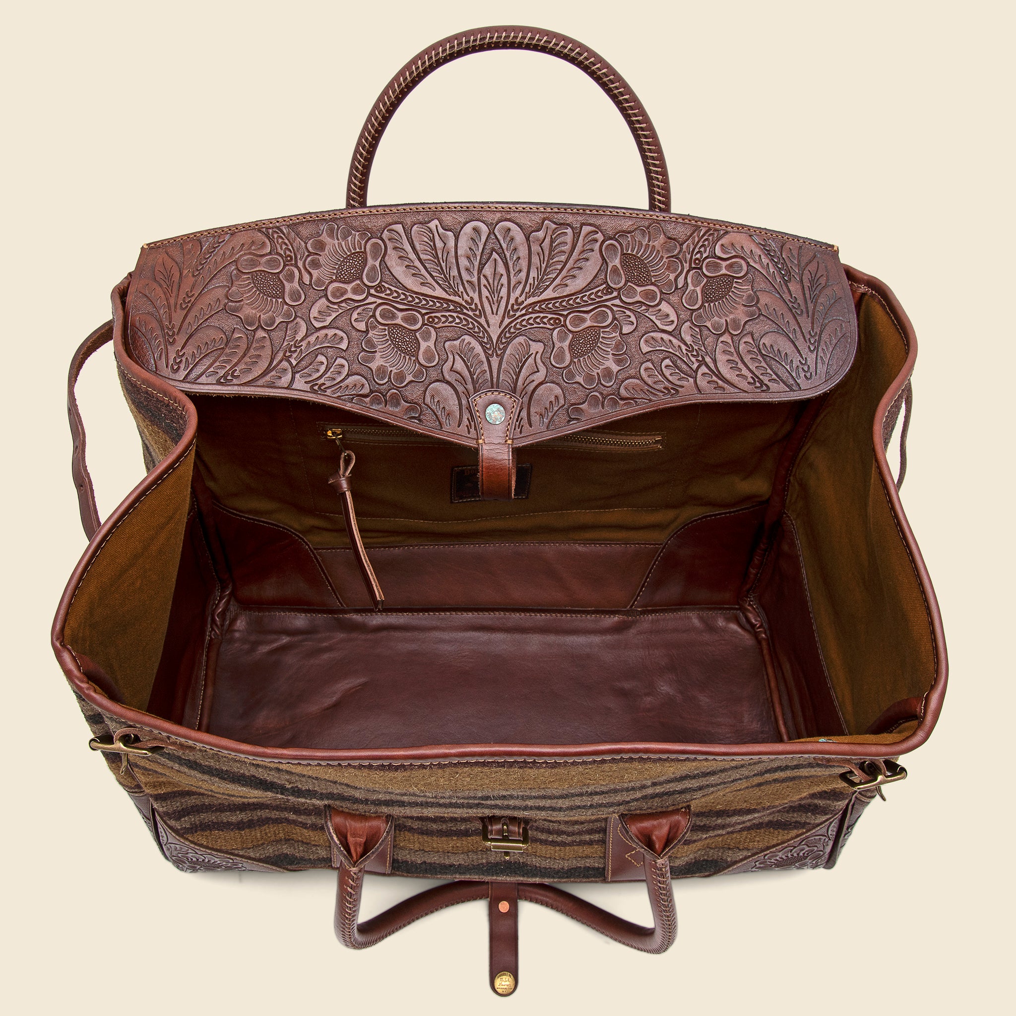 Pecos Blanket Duffle Bag - Grey/Brown/Multi - RRL - STAG Provisions - Accessories - Bags / Luggage