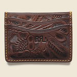 Tooled Leather Cardholder - Brown - RRL - STAG Provisions - Accessories - Wallets