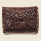 Tooled Leather Cardholder - Brown - RRL - STAG Provisions - Accessories - Wallets