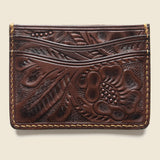Tooled Leather Cardholder - Brown - RRL - STAG Provisions - Accessories - Wallets