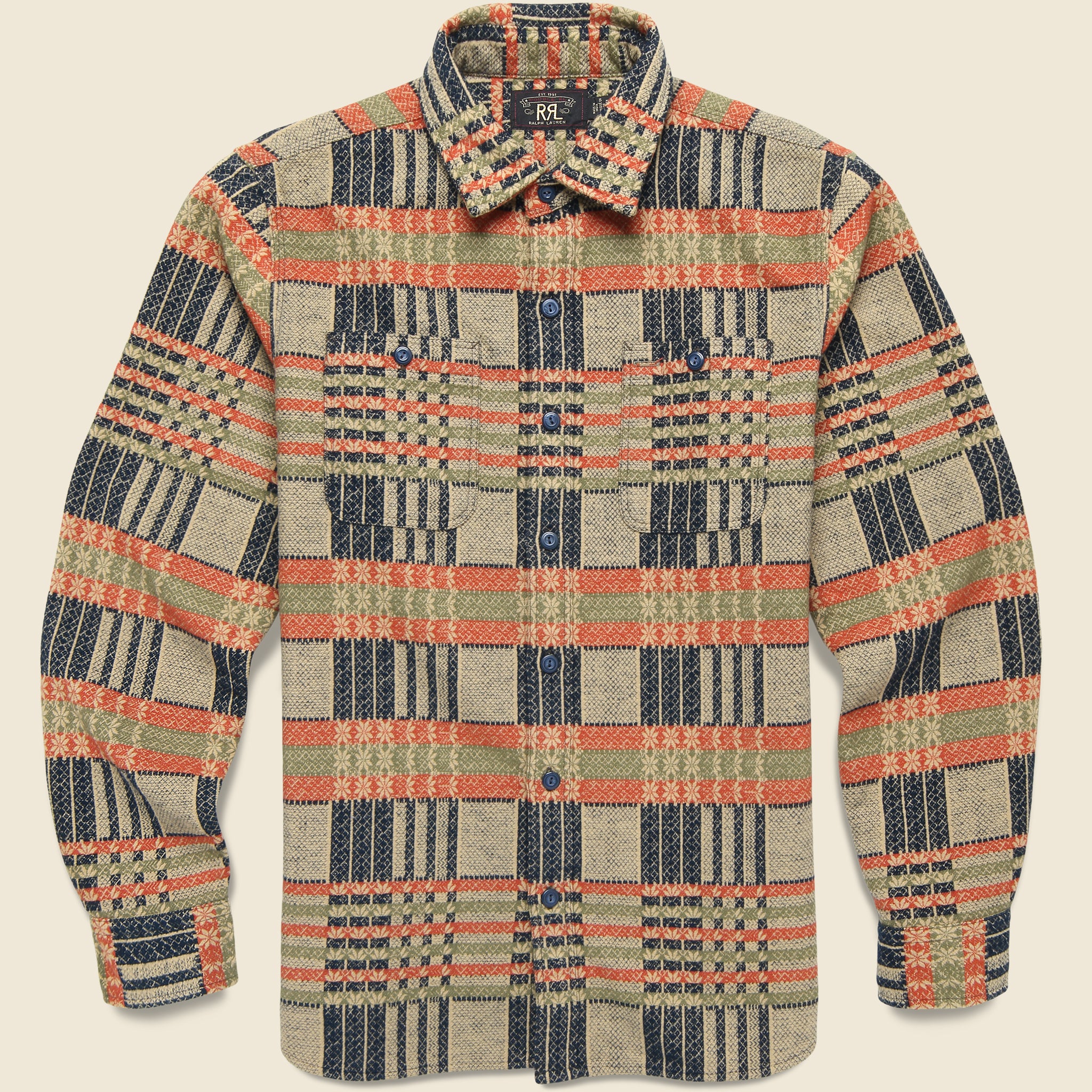 Jacquard Farrell Workshirt - Multi - RRL - STAG Provisions - Tops - L/S Woven - Other Pattern