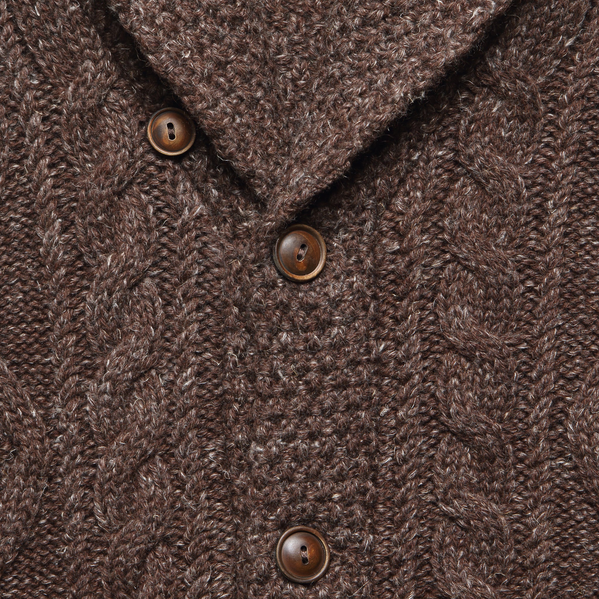 Cable Shawl Cardigan - Brown - RRL - STAG Provisions - Tops - Sweater