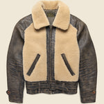 Shearling Moto Jacket - Brown - RRL - STAG Provisions - Outerwear - Coat / Jacket