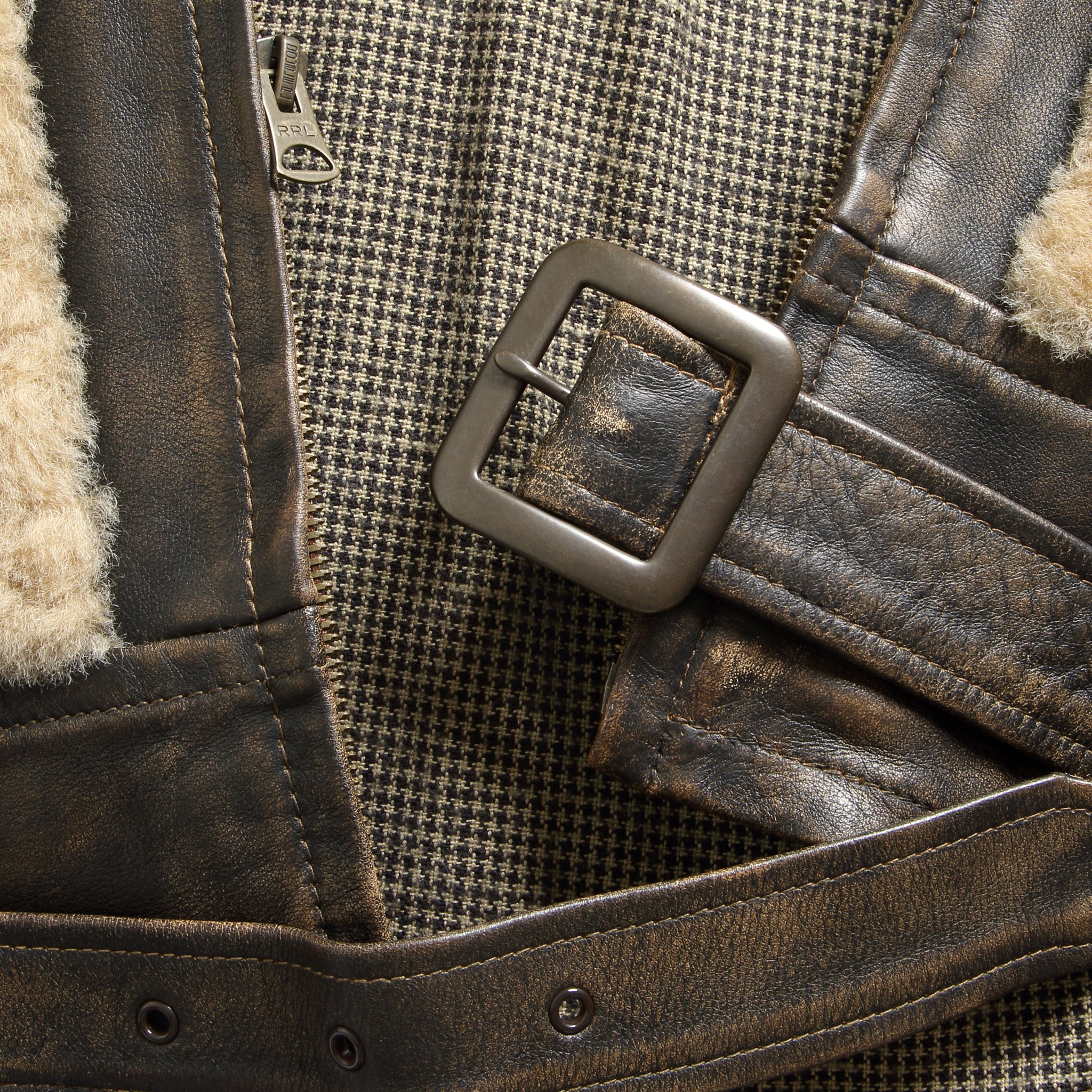 
                          Shearling Moto Jacket - Brown - RRL - STAG Provisions - Outerwear - Coat / Jacket
                        