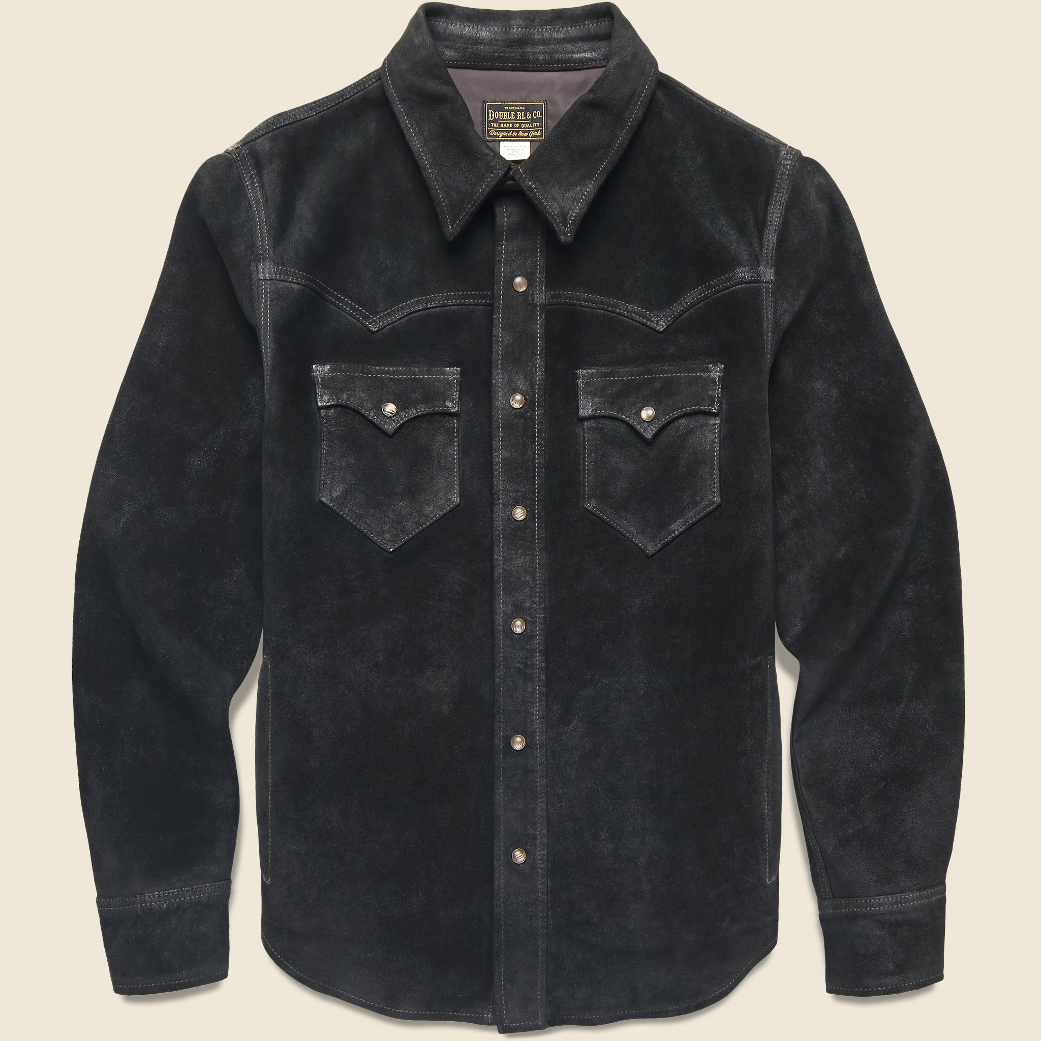 Willett Suede Shirt Jacket - Black - RRL - STAG Provisions - Outerwear - Shirt Jacket