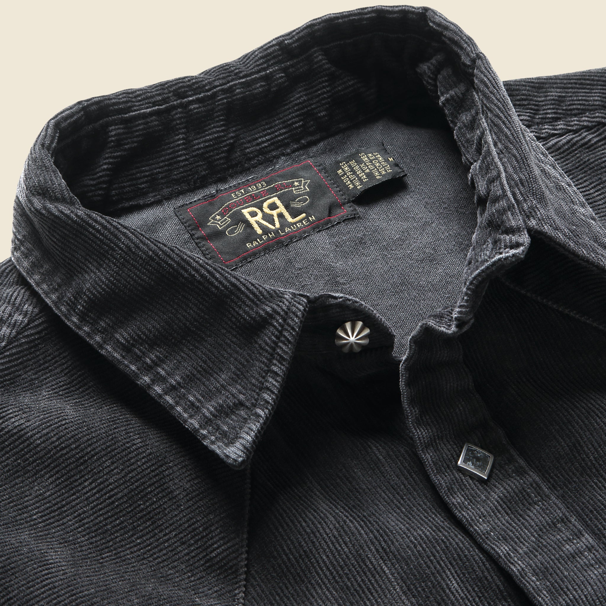 Slim Fit Corduroy Western Shirt - Black - RRL - STAG Provisions - Tops - L/S Woven - Corduroy