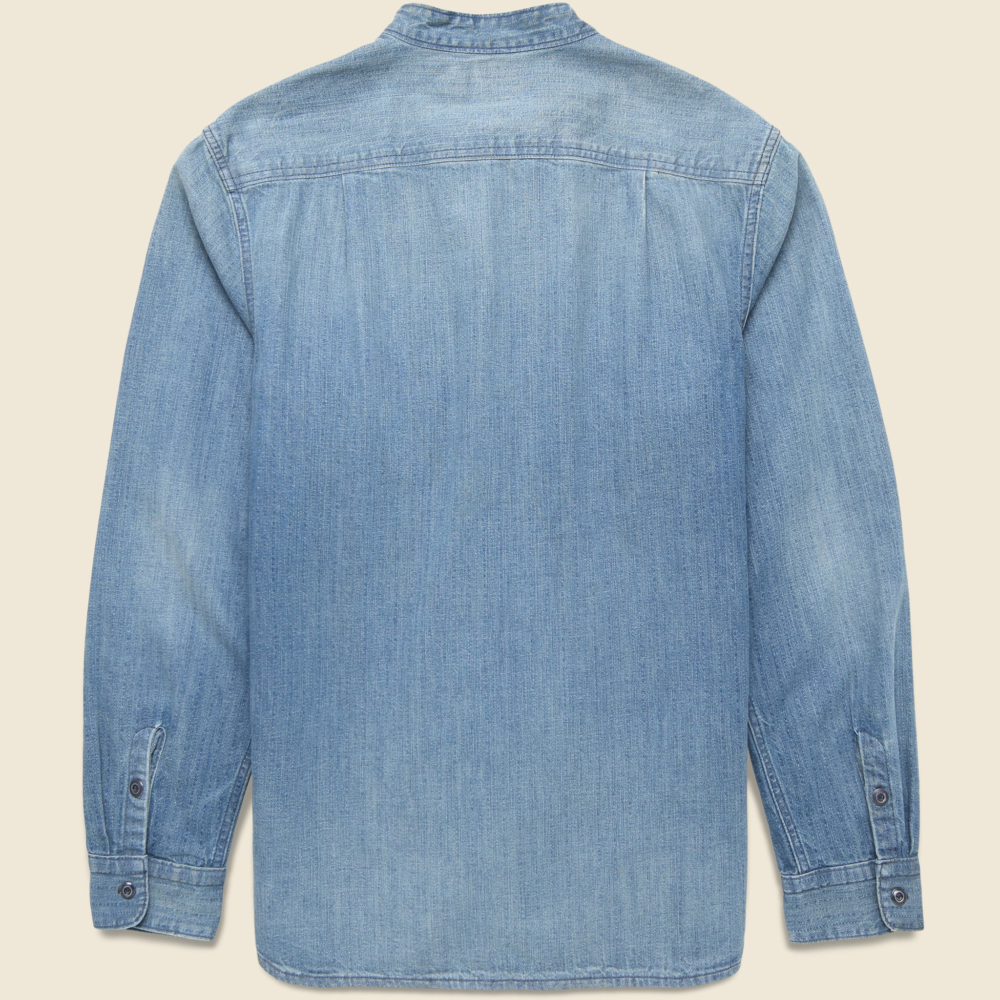 Denim Band Collar Shirt - Manvil Wash - RRL - STAG Provisions - Tops - L/S Woven - Other Pattern