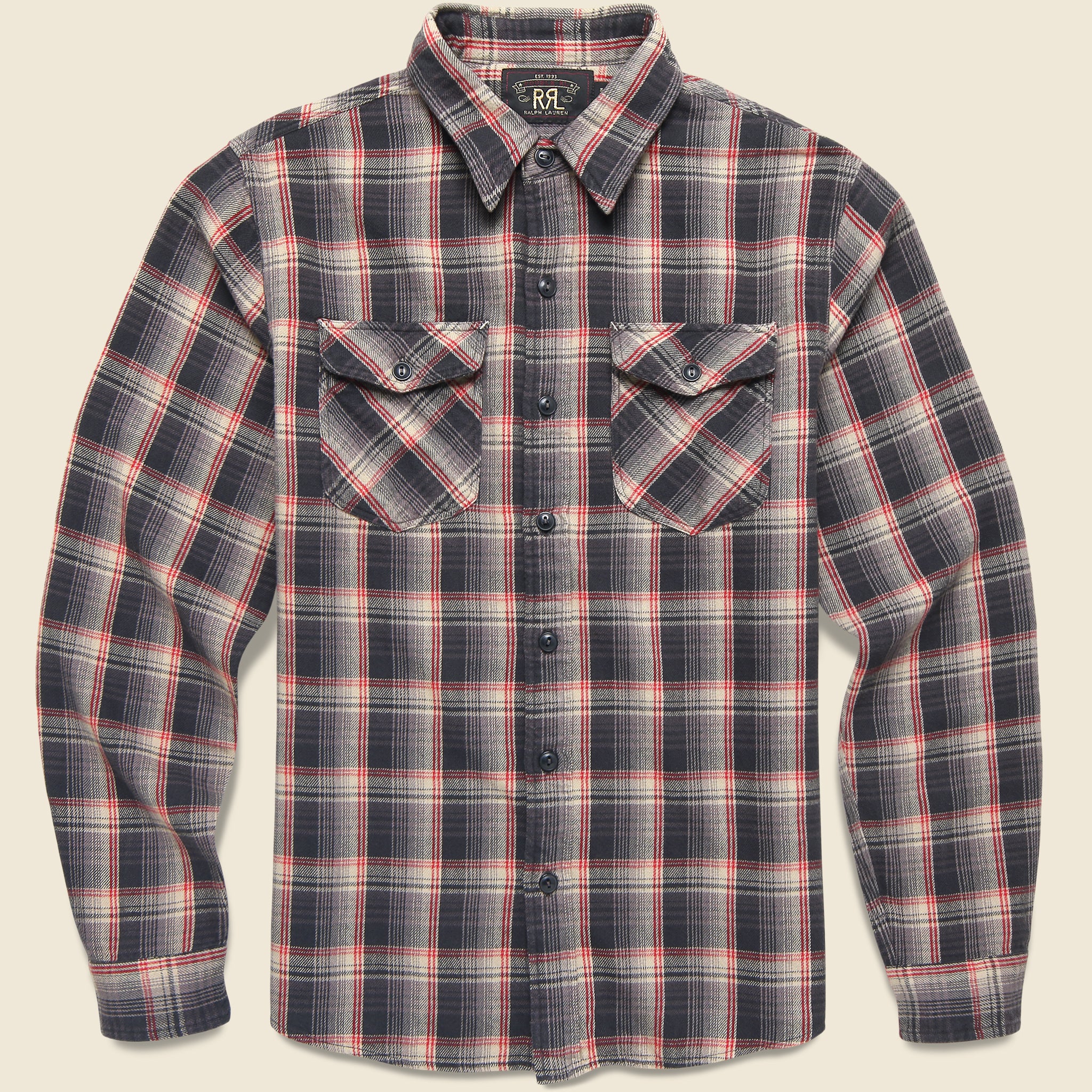 Jasper Sport Shirt - Grey - RRL - STAG Provisions - Tops - L/S Woven - Plaid
