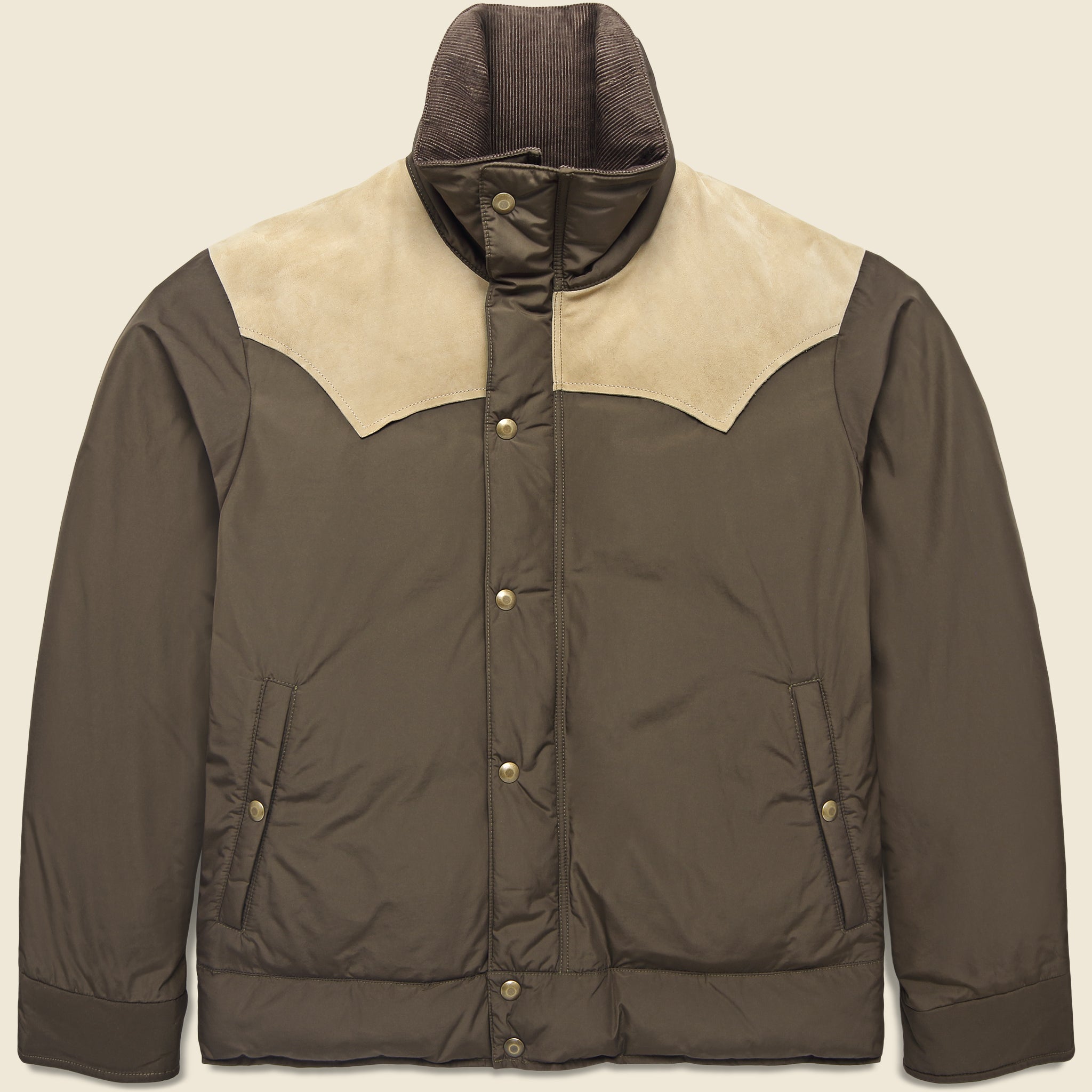 Leather-Yoke Western Jacket - Olive - RRL - STAG Provisions - Outerwear - Coat / Jacket