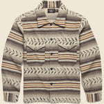 Leaf Print Twill Overshirt - Grey - RRL - STAG Provisions - Tops - L/S Woven - Other Pattern