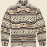 Leaf Print Twill Overshirt - Grey - RRL - STAG Provisions - Tops - L/S Woven - Other Pattern