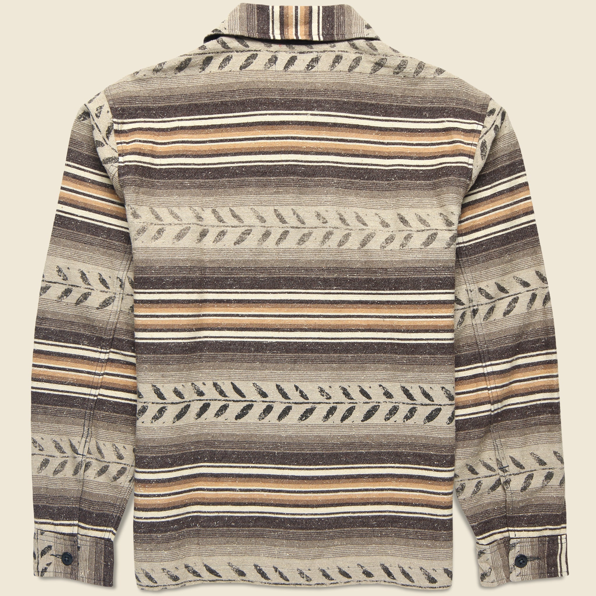 Leaf Print Twill Overshirt - Grey - RRL - STAG Provisions - Tops - L/S Woven - Other Pattern