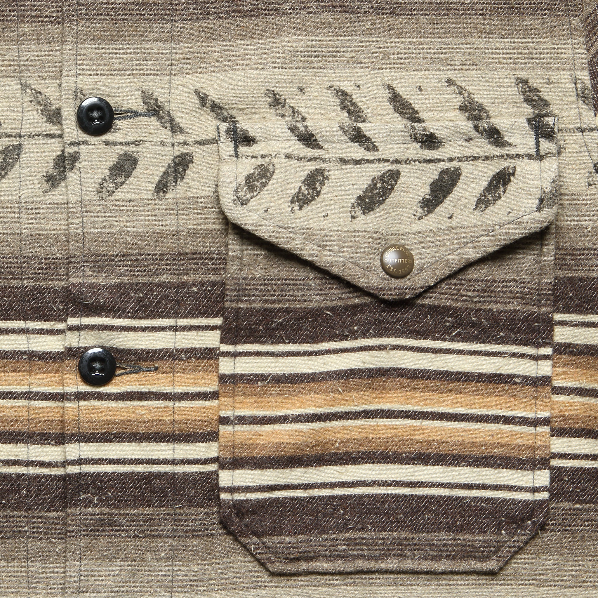 
                          Leaf Print Twill Overshirt - Grey - RRL - STAG Provisions - Tops - L/S Woven - Other Pattern
                        