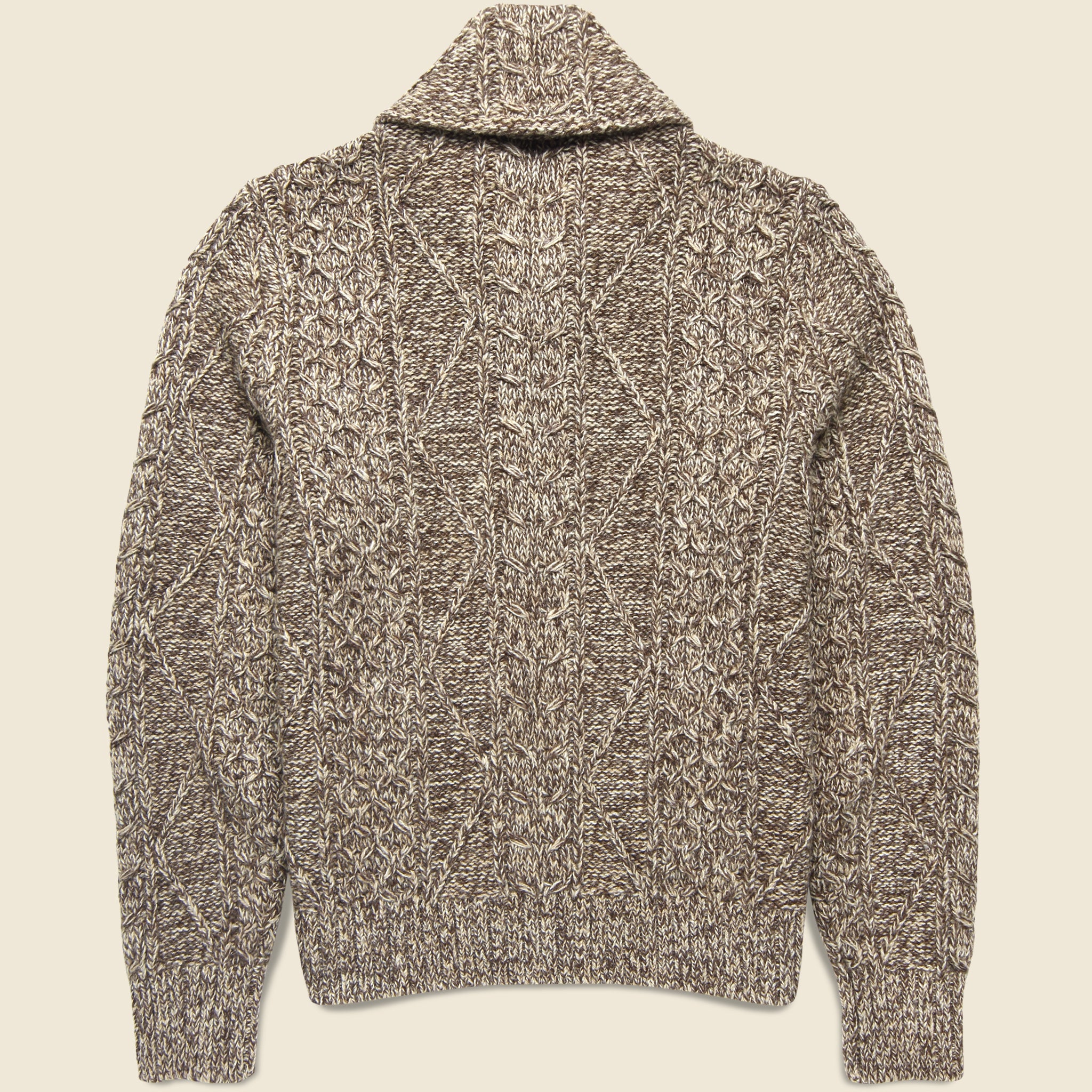 
                          Cable Knit Shawl Sweater - Brown - RRL - STAG Provisions - Tops - Sweater
                        