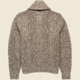 Cable Knit Shawl Sweater - Brown - RRL - STAG Provisions - Tops - Sweater