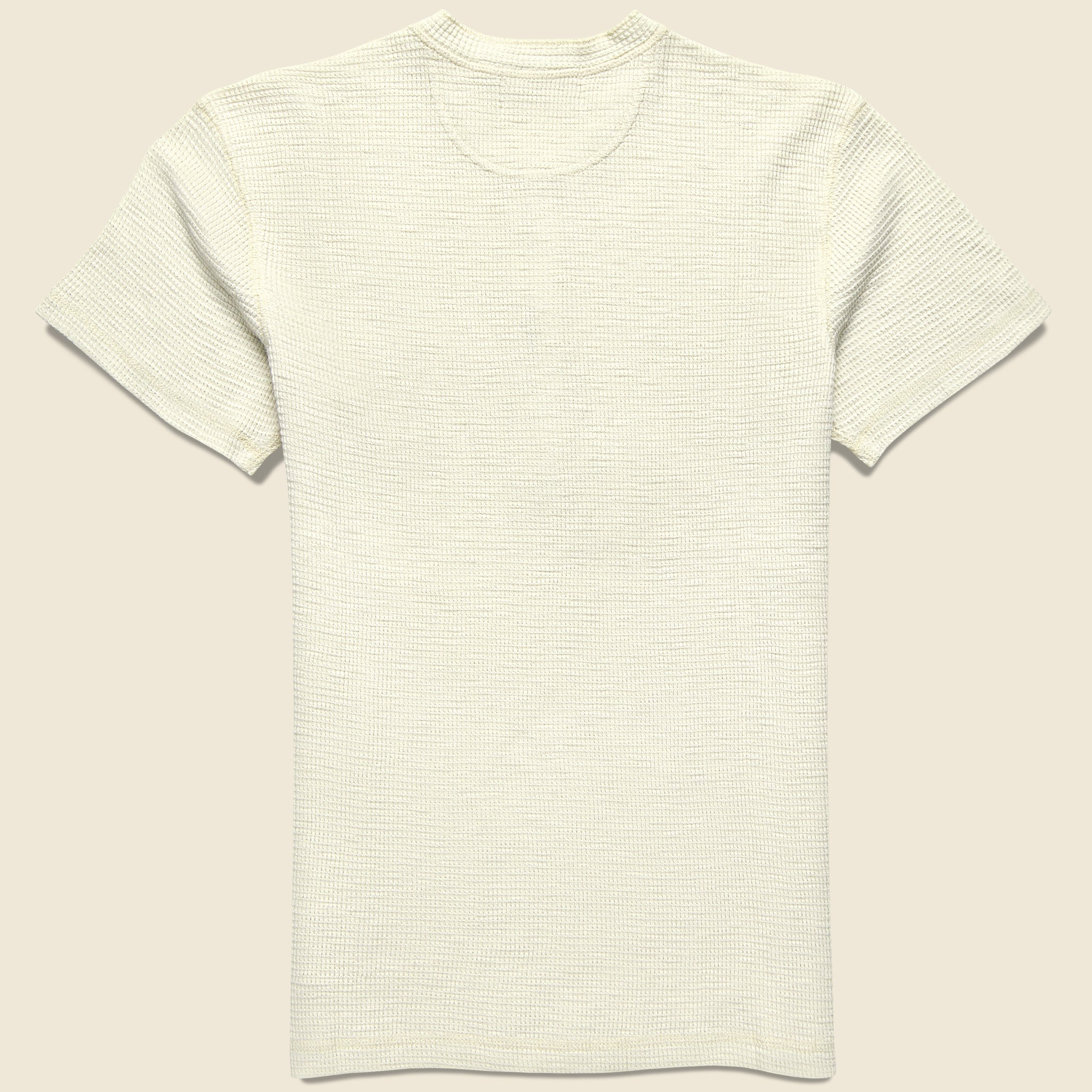 
                          Waffle-Knit Henley - Paper White
                        