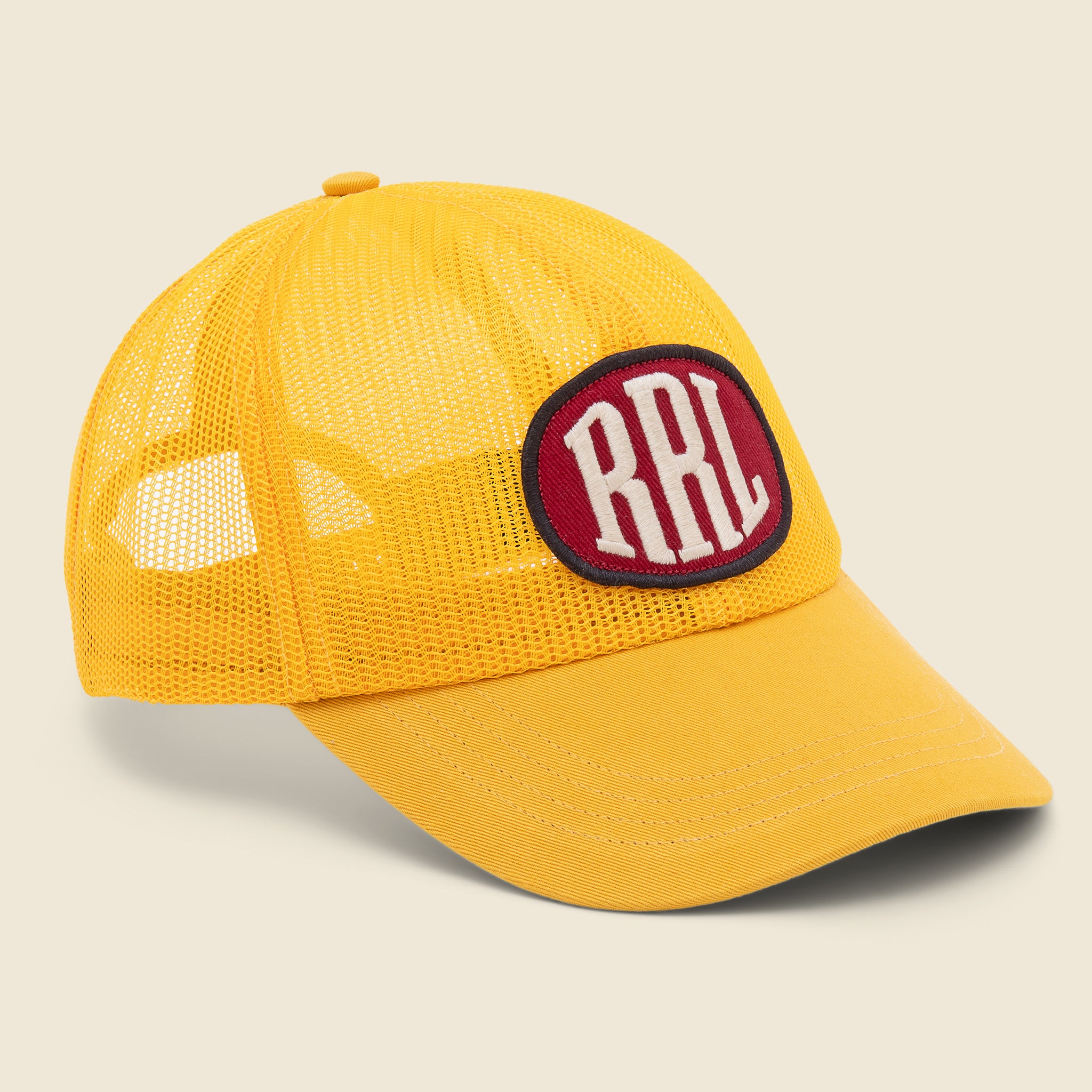 Nylon Mesh Logo Trucker Hat - Antique Gold - RRL - STAG Provisions - Accessories - Hats
