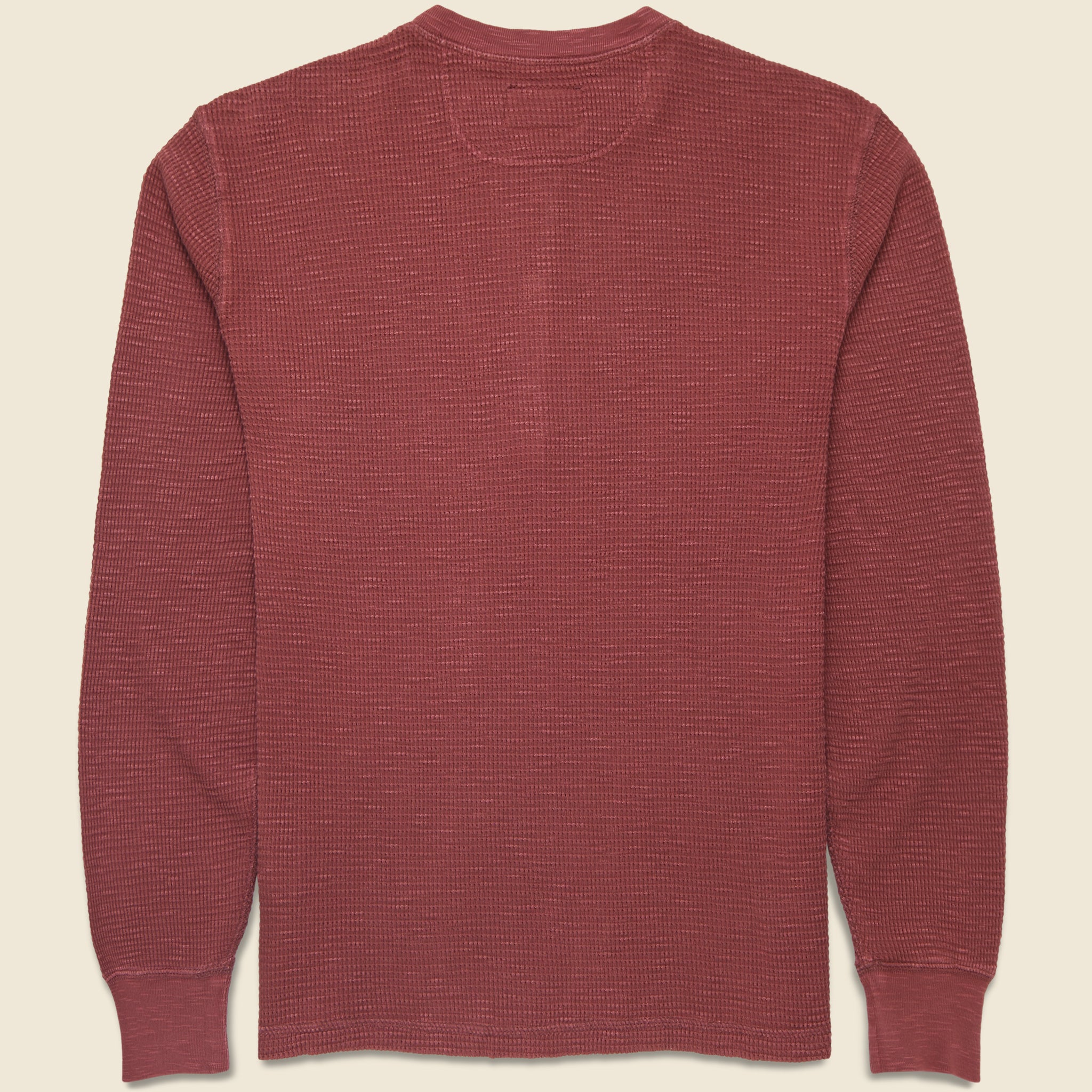 Waffle-Knit Henley - Wine - RRL - STAG Provisions - Tops - L/S Knit