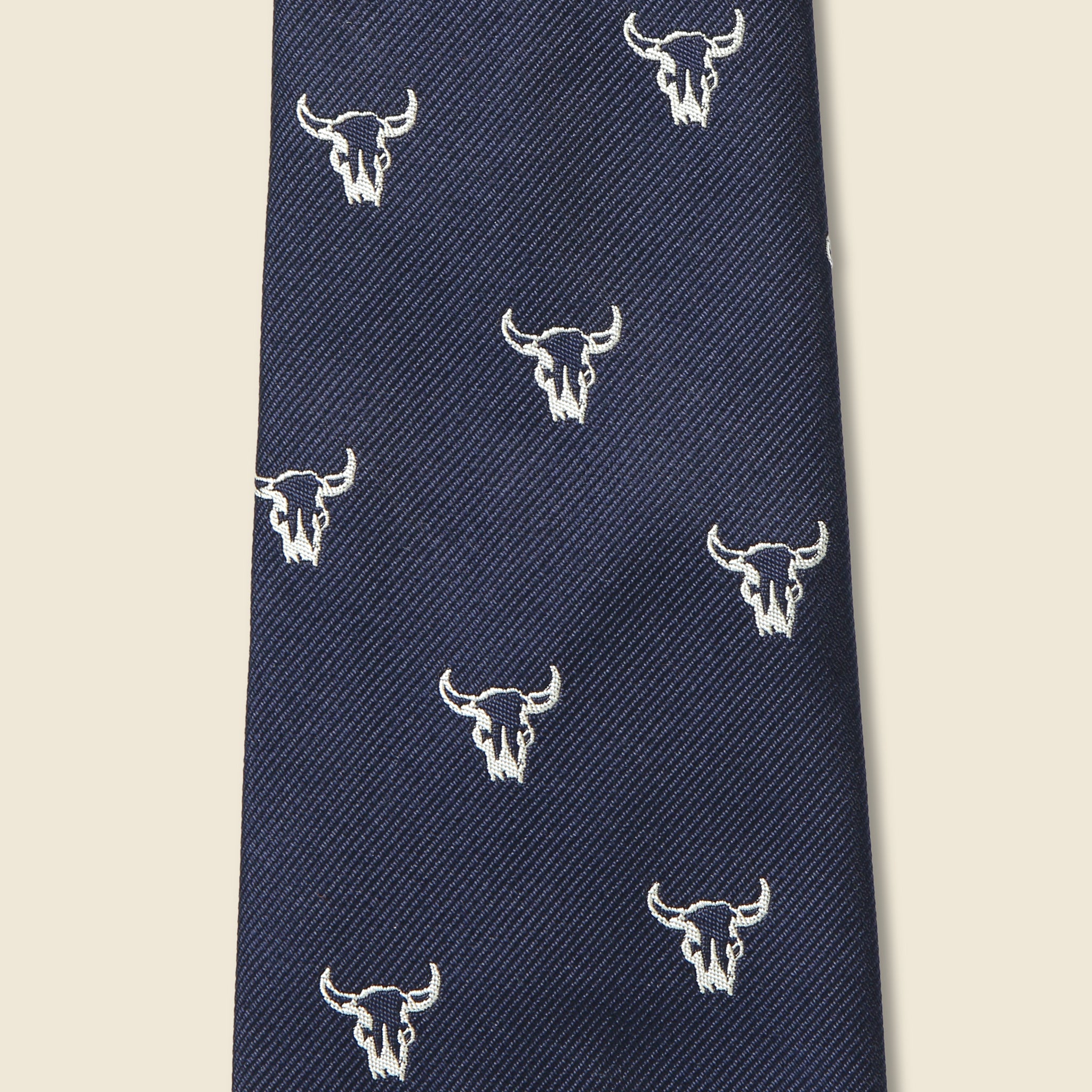 Steer Head Skull Tie - Navy - RRL - STAG Provisions - Accessories - Ties