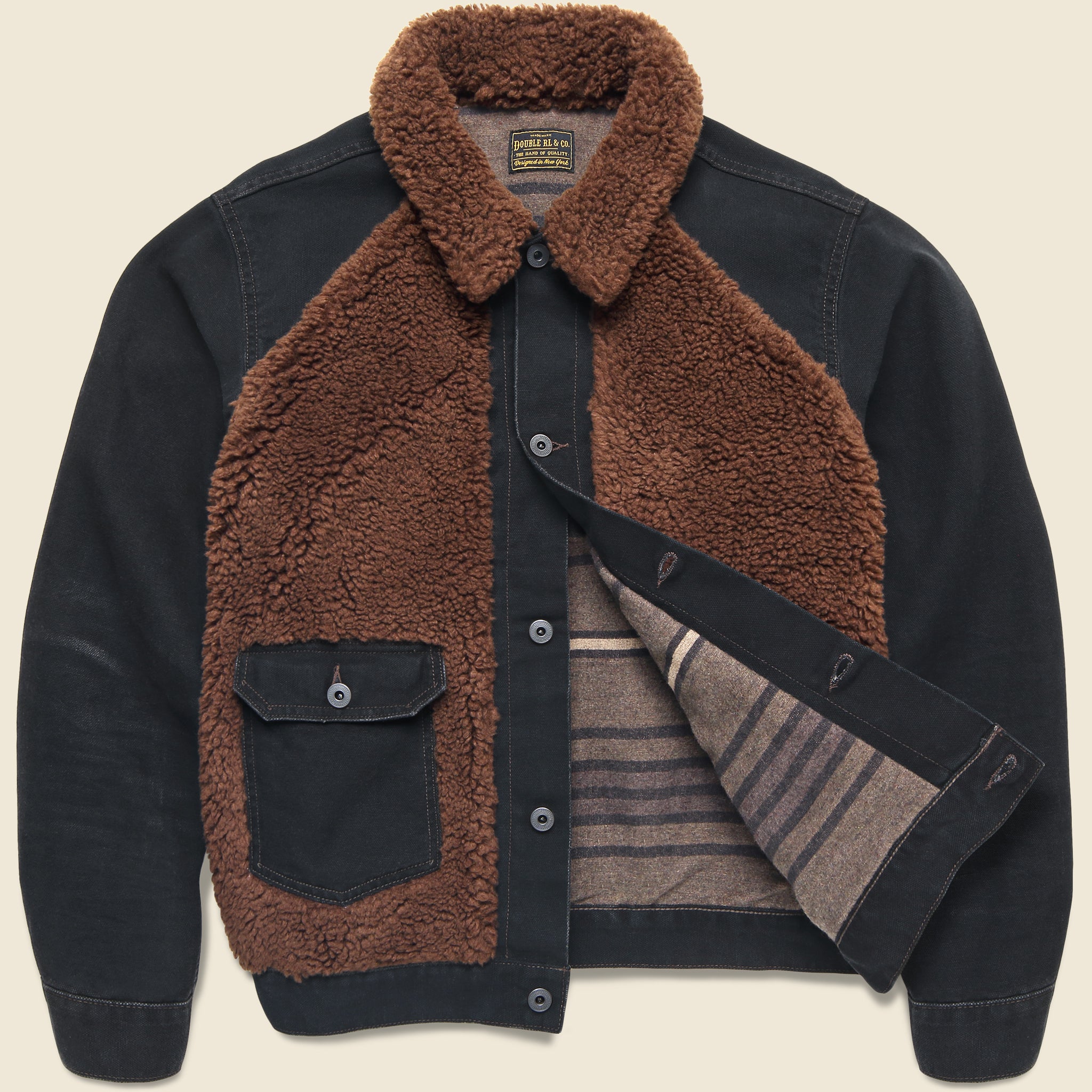 Goodnight Grizzly Moto Jacket - Black - RRL - STAG Provisions - Outerwear - Coat / Jacket