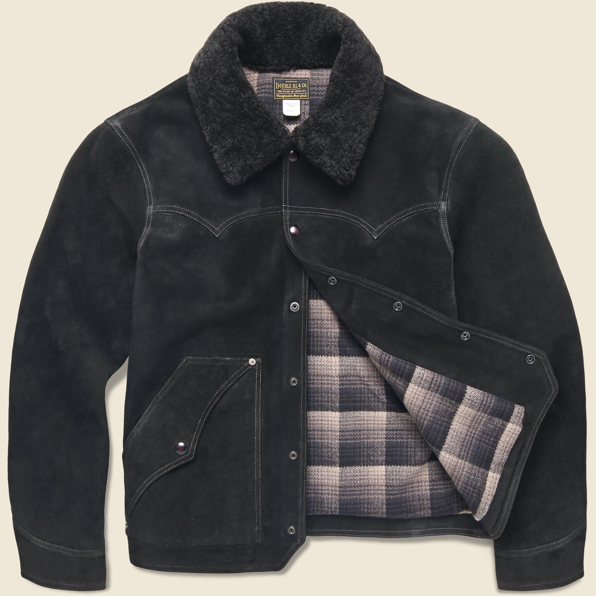 
                          Cody Roughout Suede Jacket - Black - RRL - STAG Provisions - Outerwear - Coat / Jacket
                        