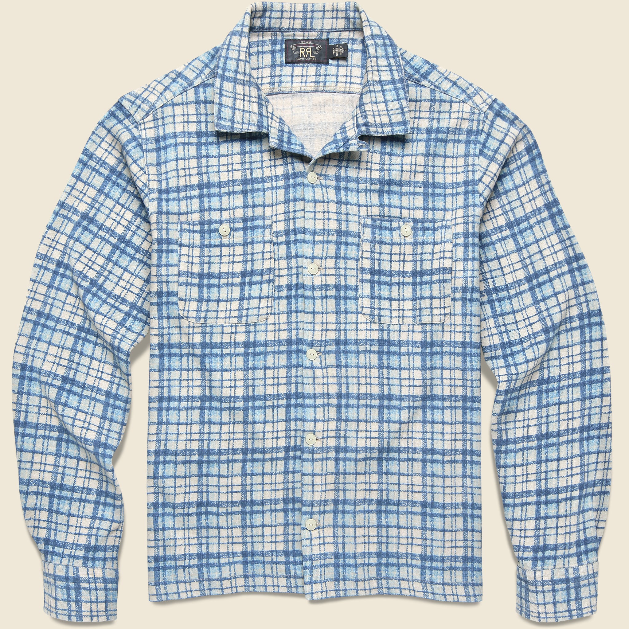 Silas Camp Shirt - Navy - RRL - STAG Provisions - Tops - L/S Woven - Plaid