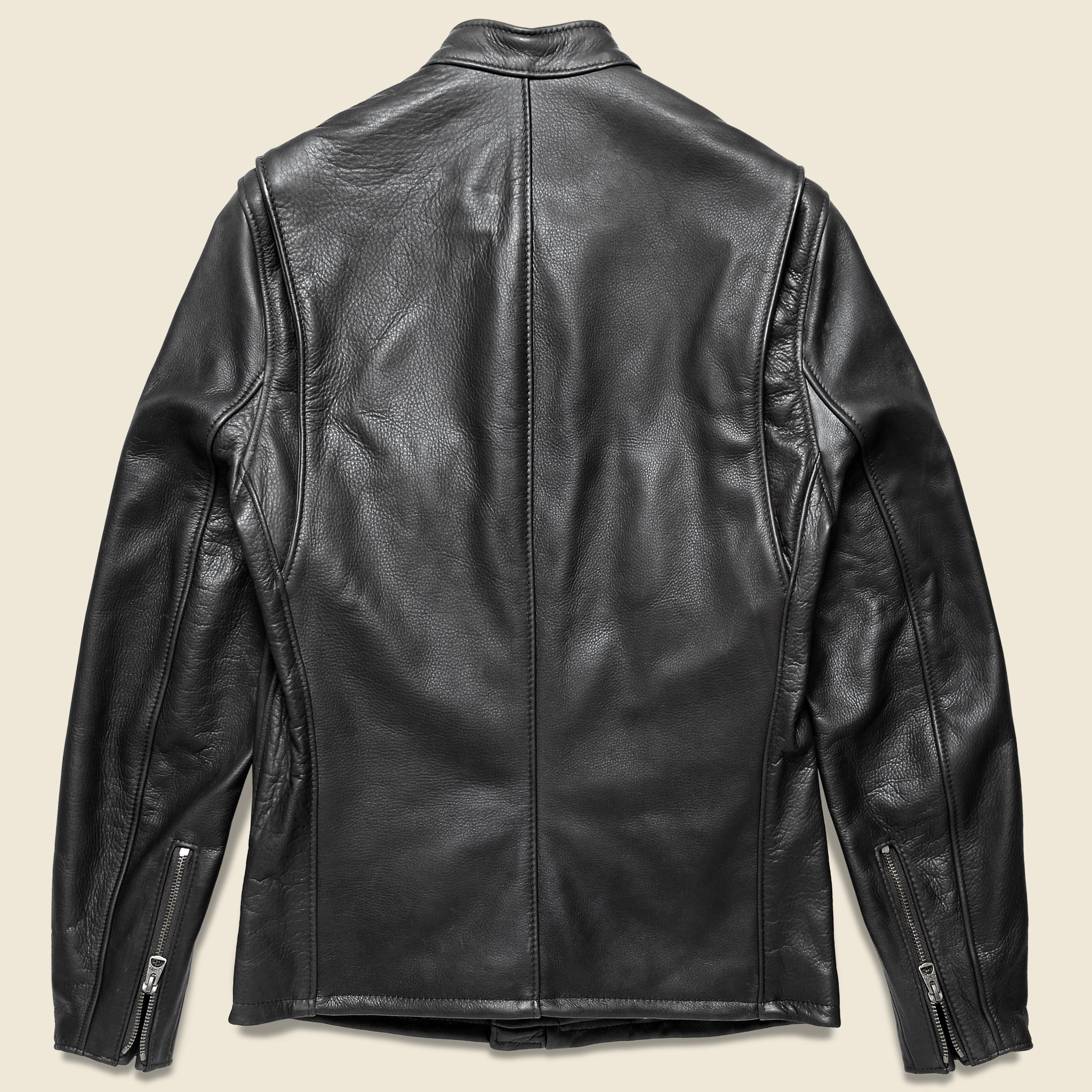 Pebbled Cowhide Caf√© Racer Jacket - Black - Schott - STAG Provisions - Outerwear - Coat / Jacket