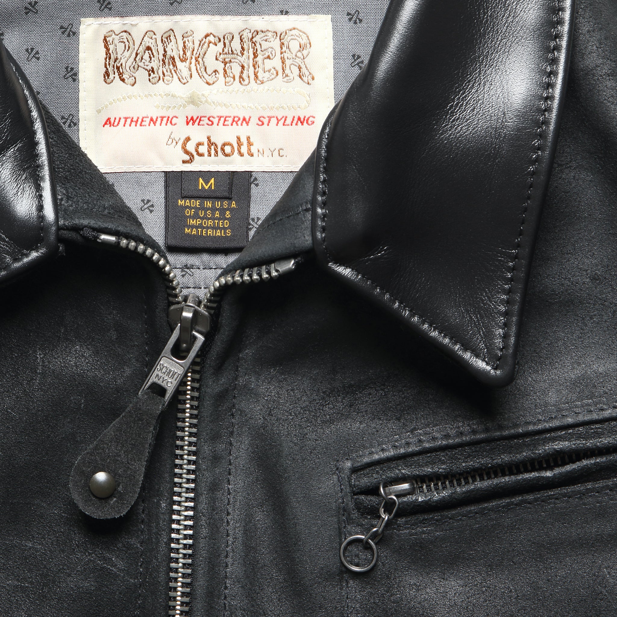 Texas Steerhide Roughout Suede Mechanic Jacket - Black - Schott - STAG Provisions - Outerwear - Coat / Jacket