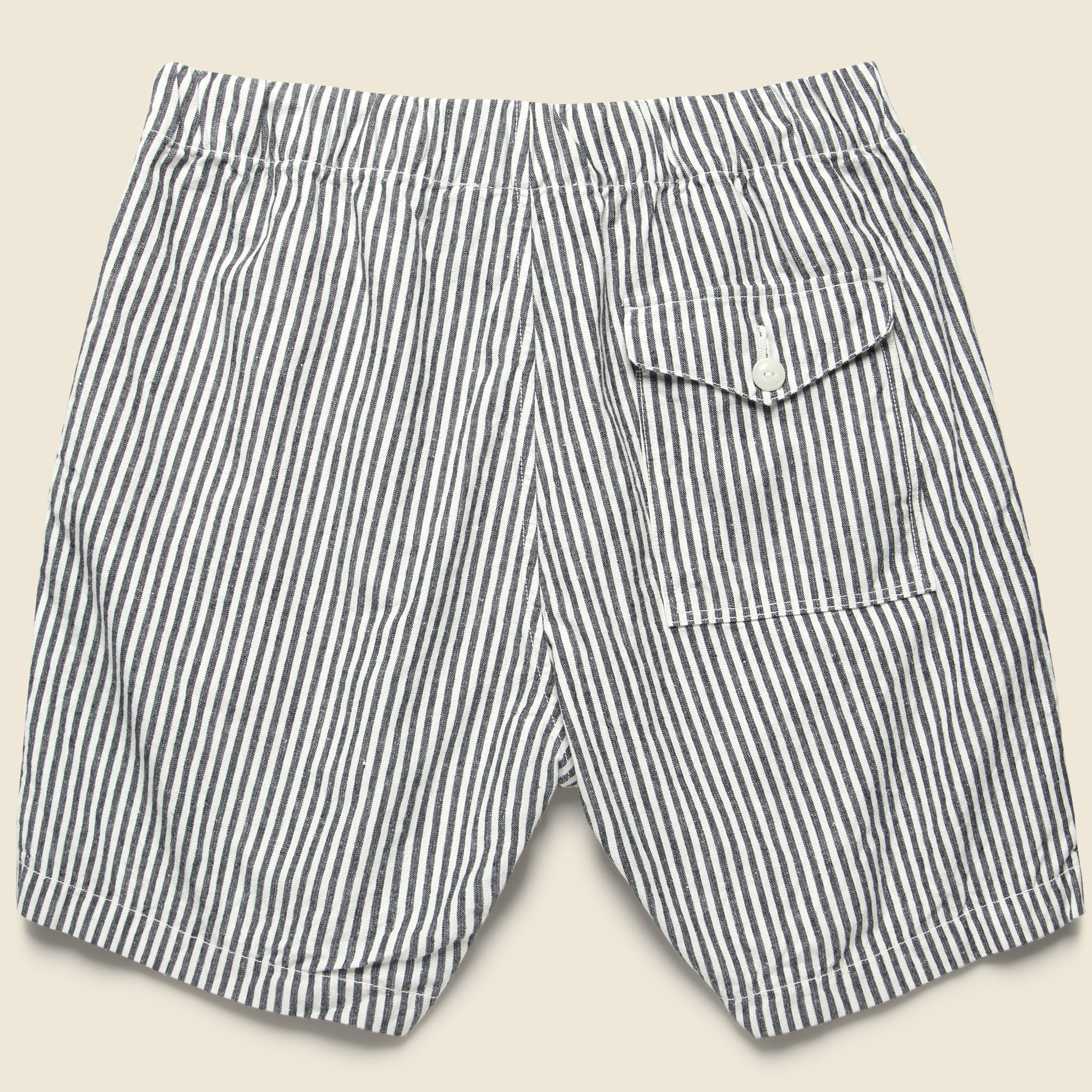 Hemp Stripe Easy Short - Natural/Blue - Save Khaki - STAG Provisions - Shorts - Lounge