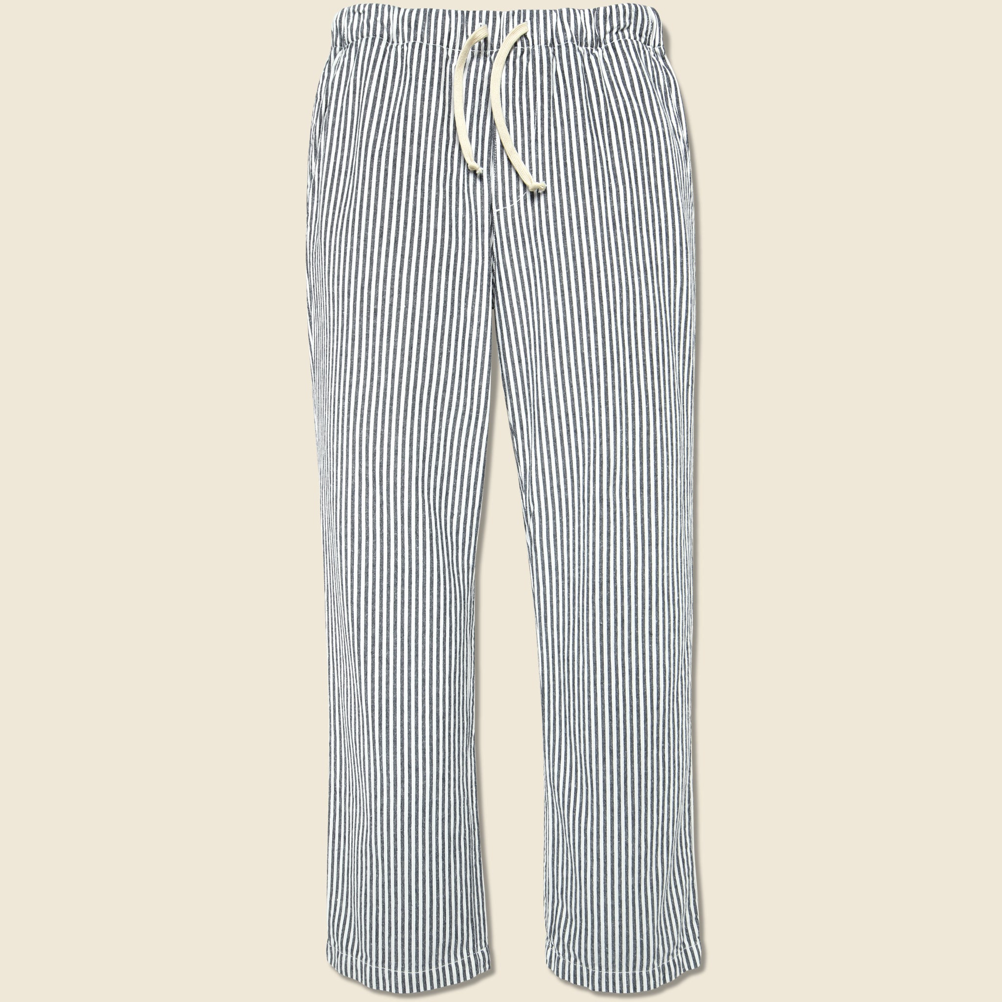 Hemp Stripe Easy Chino - Natural/Navy - Save Khaki - STAG Provisions - Pants - Twill