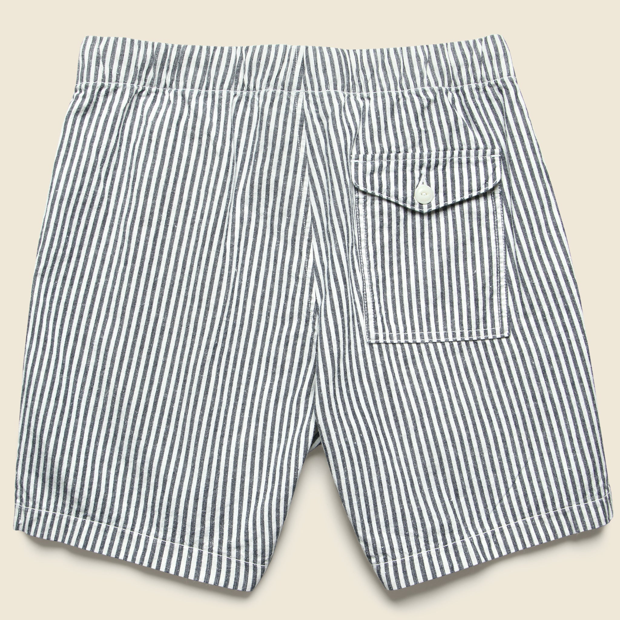 6" Hemp Stripe Easy Shorts - Natural/Navy - Save Khaki - STAG Provisions - Shorts - Lounge