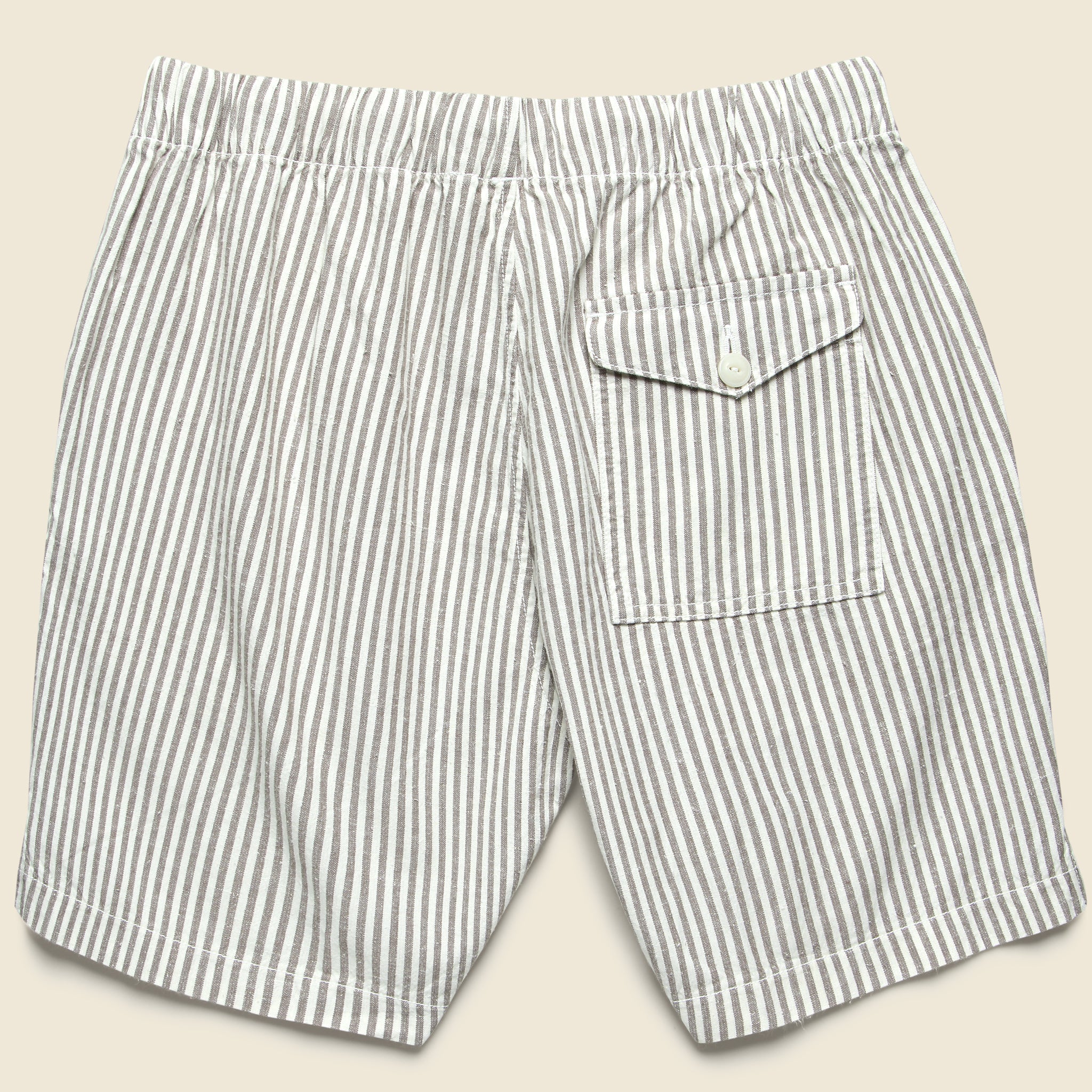 6" Hemp Stripe Easy Shorts - Natural/Grey - Save Khaki - STAG Provisions - Shorts - Lounge