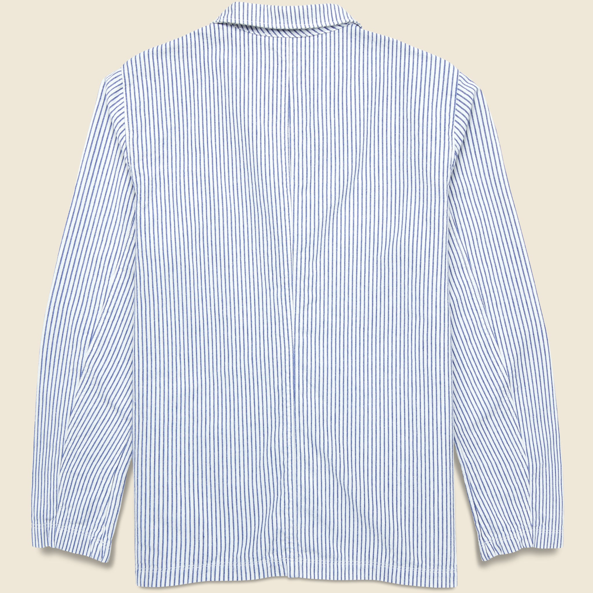
                          Hemp Stripe Blazer - Natural/Navy - Save Khaki - STAG Provisions - Outerwear - Shirt Jacket
                        