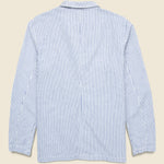 Hemp Stripe Blazer - Natural/Navy - Save Khaki - STAG Provisions - Outerwear - Shirt Jacket
