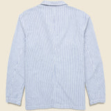 Hemp Stripe Blazer - Natural/Navy - Save Khaki - STAG Provisions - Outerwear - Shirt Jacket
