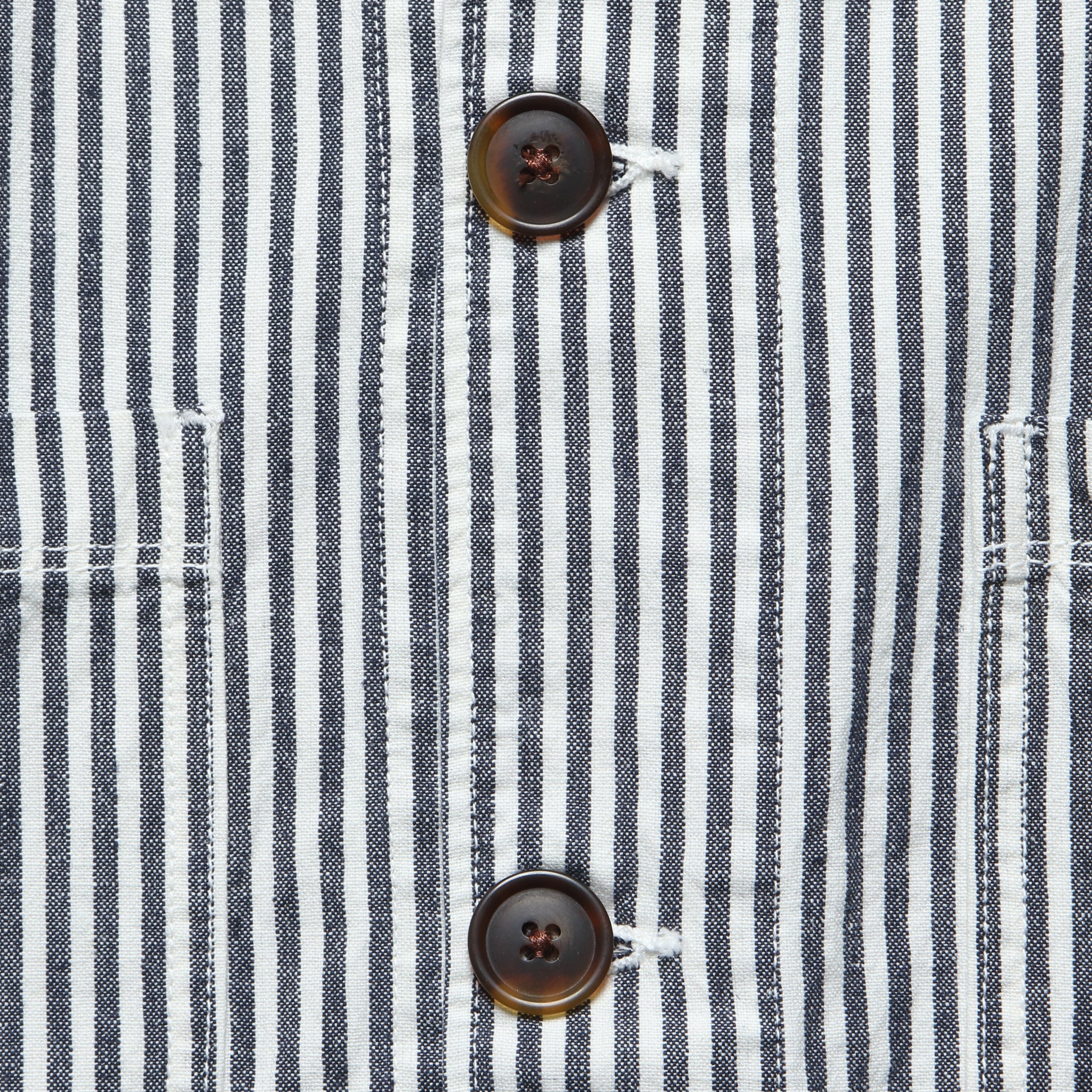 Hemp Stripe Blazer - Natural/Navy - Save Khaki - STAG Provisions - Outerwear - Shirt Jacket