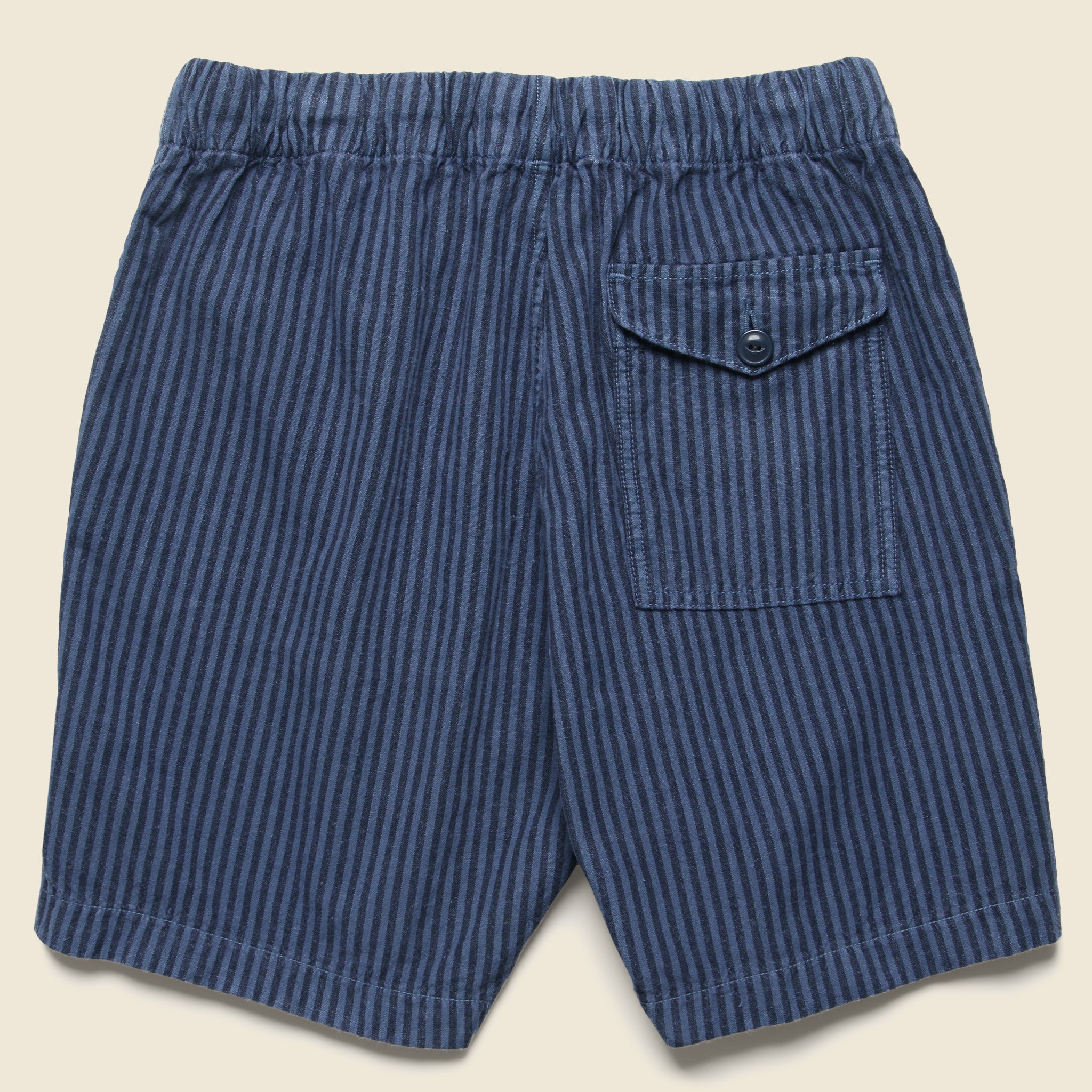 6" Hemp Stripe Easy Shorts - Blue - Save Khaki - STAG Provisions - Shorts - Lounge