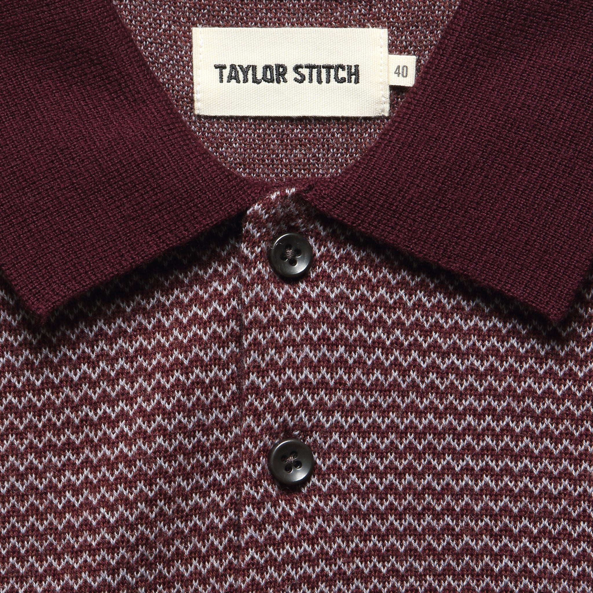 
                          Newton Sweater Polo - Burgundy Birdseye
                        