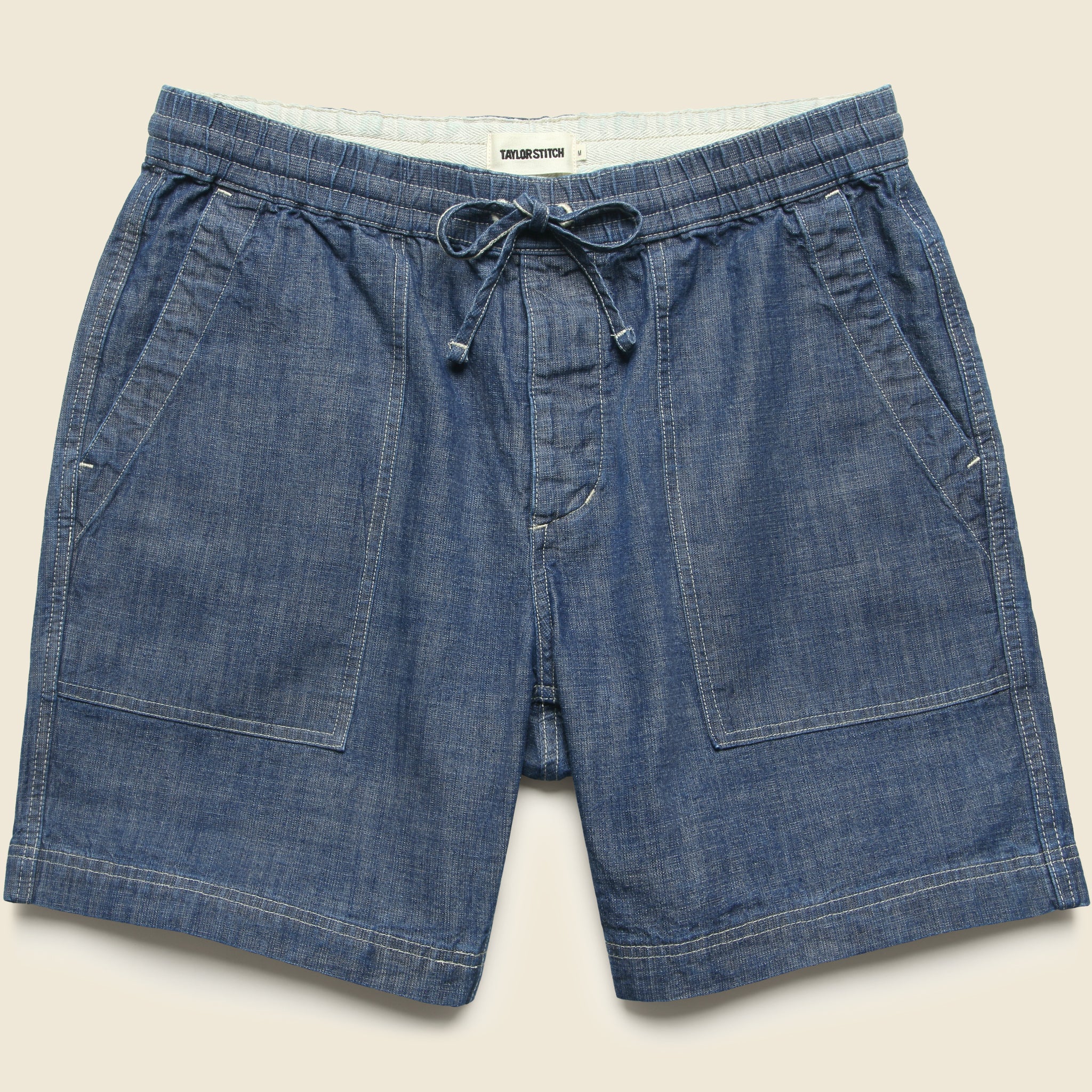 7" Breakwater Short - Washed Indigo Chambray - Taylor Stitch - STAG Provisions - Shorts - Lounge