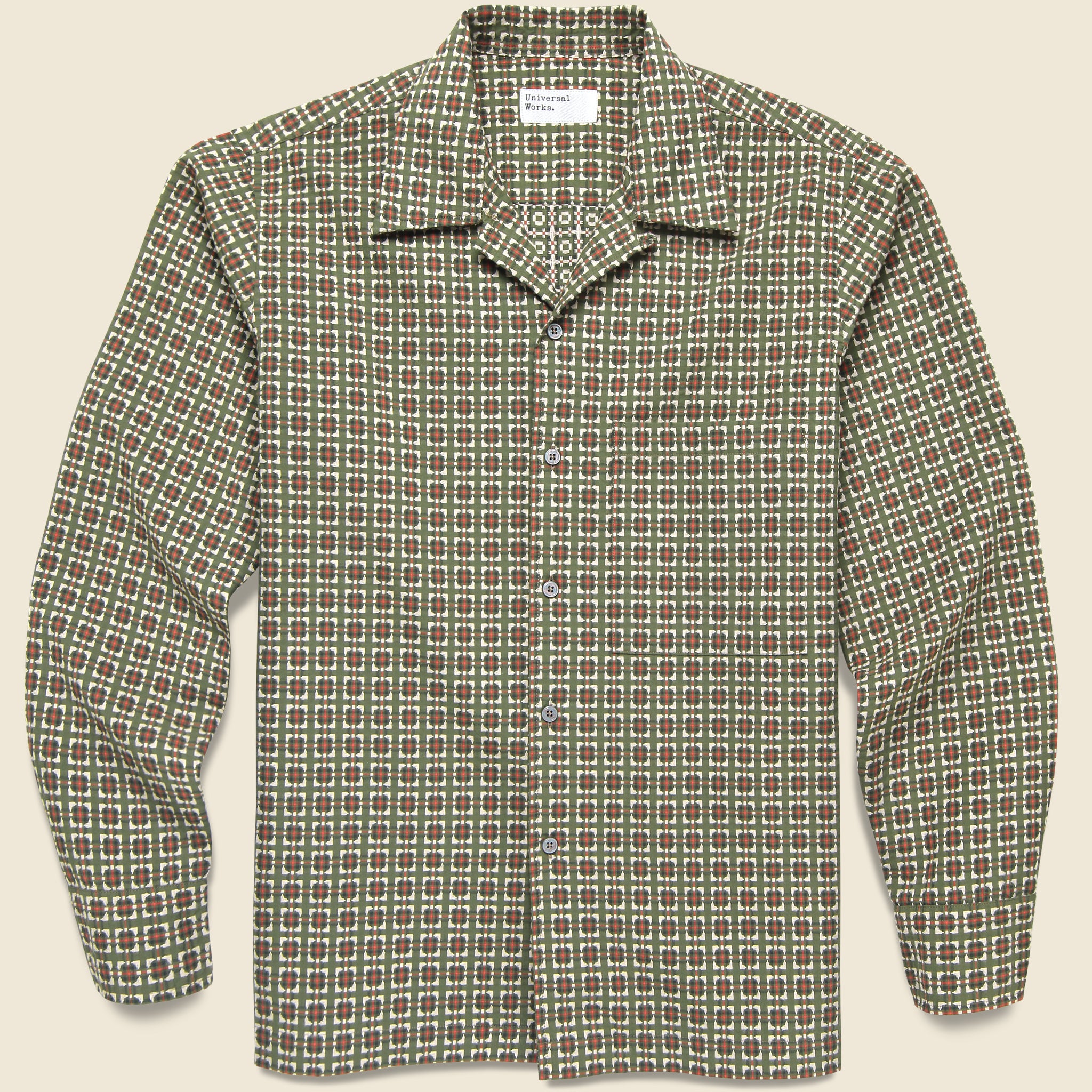 Oscar Camp Shirt - Olive - Universal Works - STAG Provisions - Tops - L/S Woven - Other Pattern