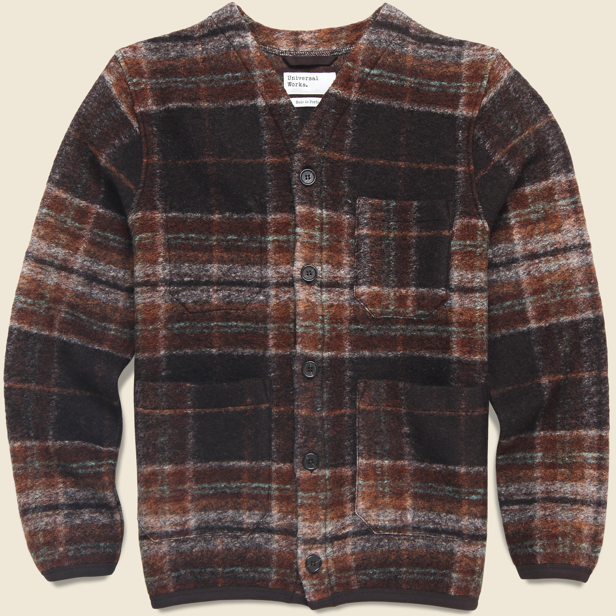 Pino Wool Fleece Cardigan - Brown - Universal Works - STAG Provisions - Tops - Sweater