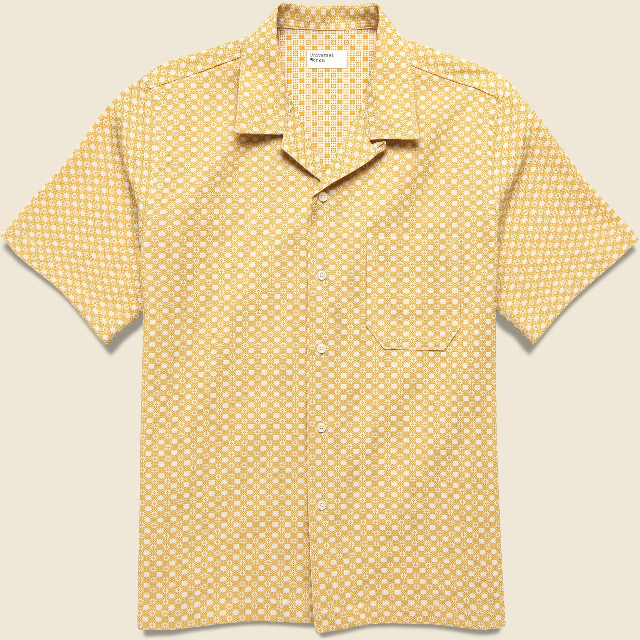 Tile Road Shirt - Yellow/White - Universal Works - STAG Provisions - Tops - S/S Woven - Other Pattern