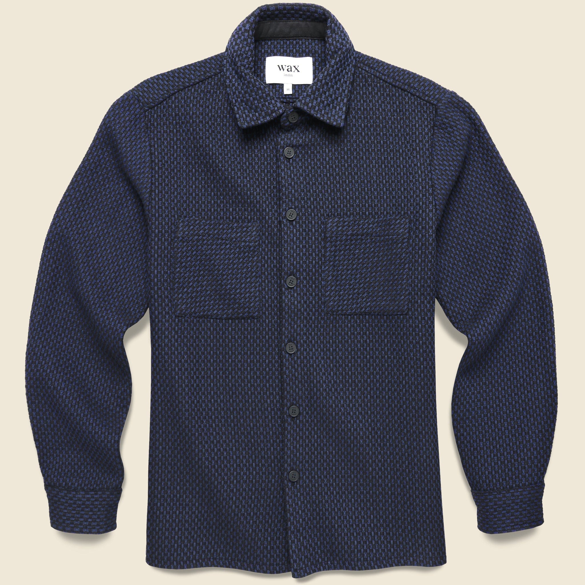 Stepney Whiting Overshirt - Black/Navy - Wax London - STAG Provisions - Tops - L/S Woven - Other Pattern