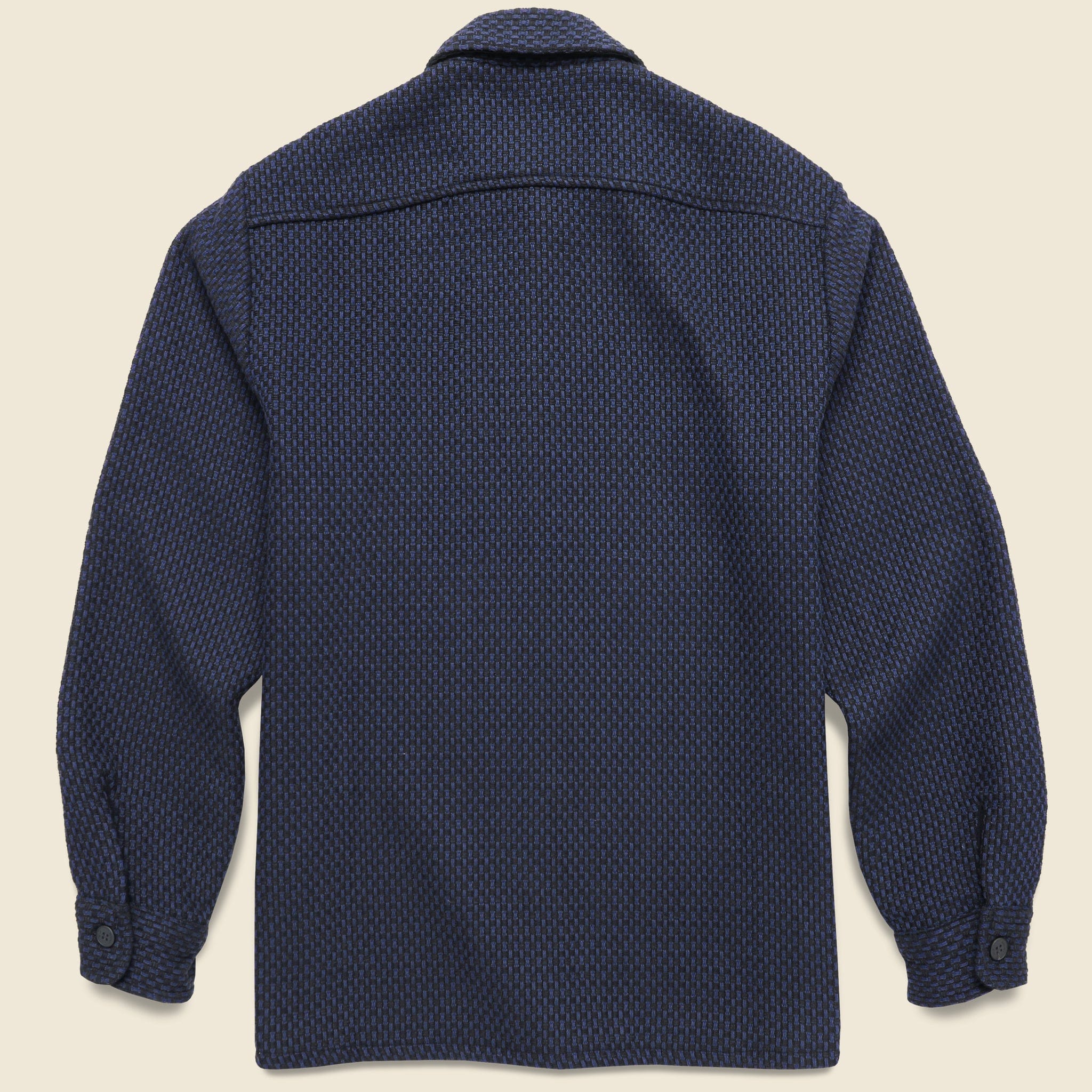 Stepney Whiting Overshirt - Black/Navy - Wax London - STAG Provisions - Tops - L/S Woven - Other Pattern