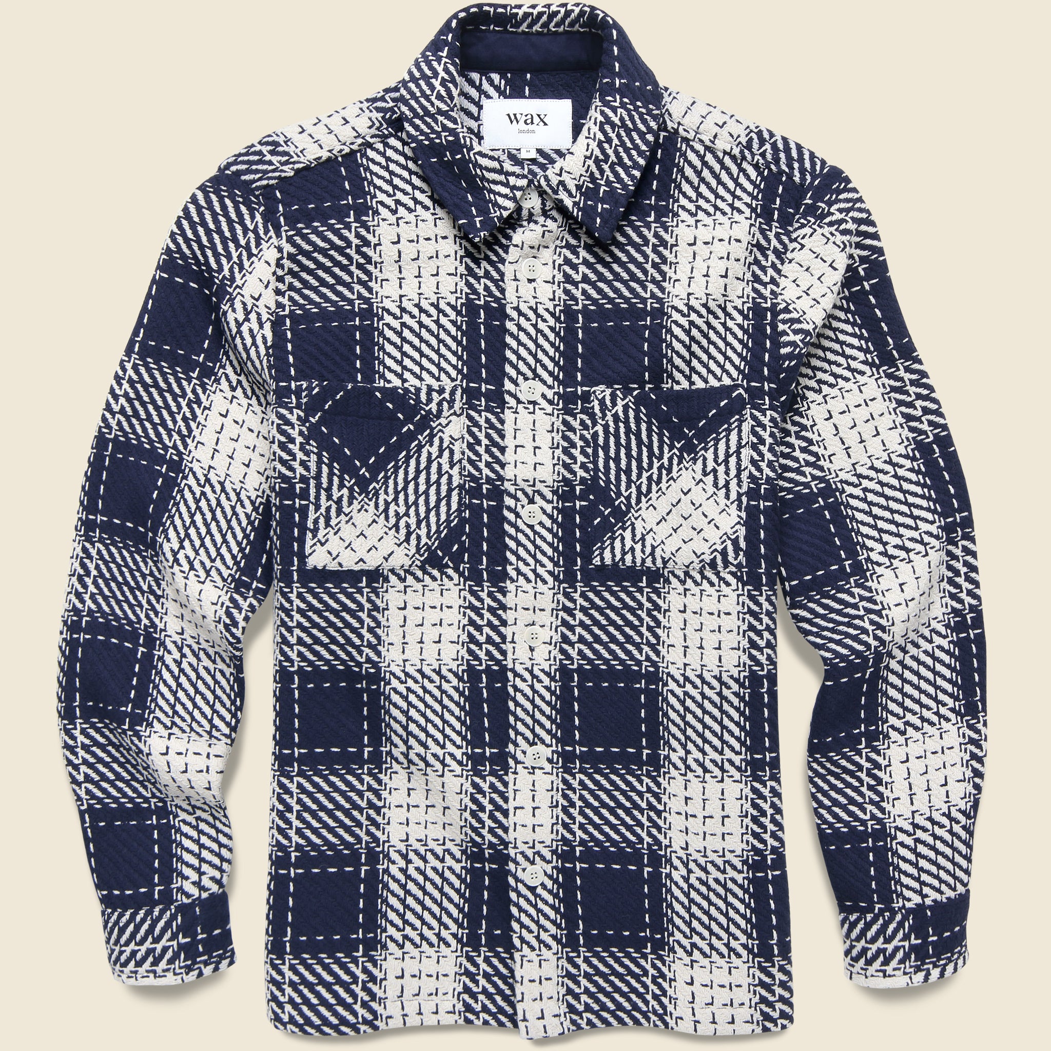 Whiting Overshirt - Marine Beatnik - Wax London - STAG Provisions - Tops - L/S Woven - Plaid