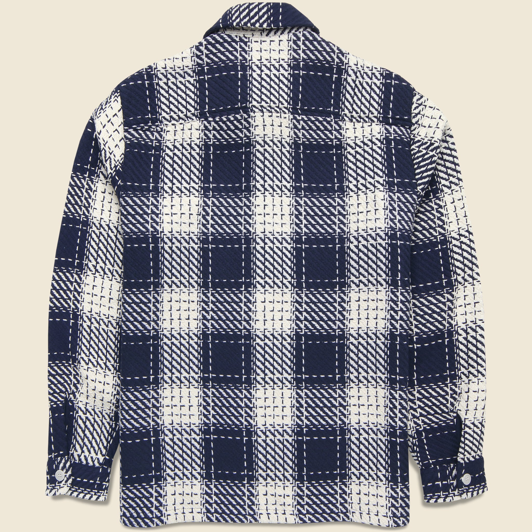 Whiting Overshirt - Marine Beatnik - Wax London - STAG Provisions - Tops - L/S Woven - Plaid