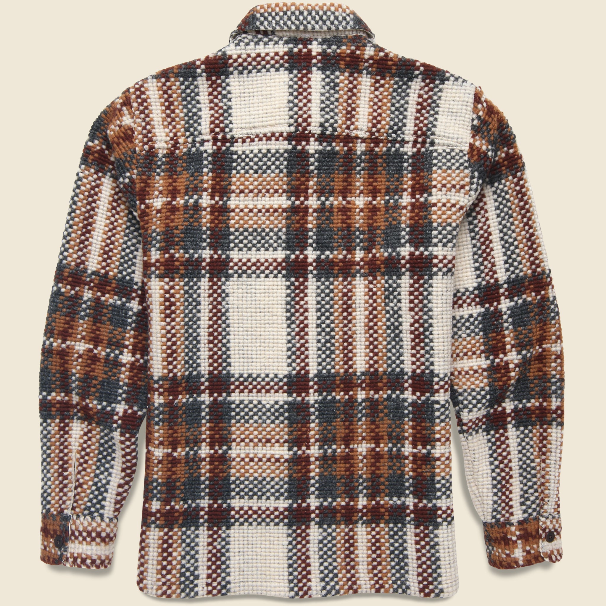 Wool Whiting Overshirt - Bobble Ecru - Wax London - STAG Provisions - Tops - L/S Woven - Plaid